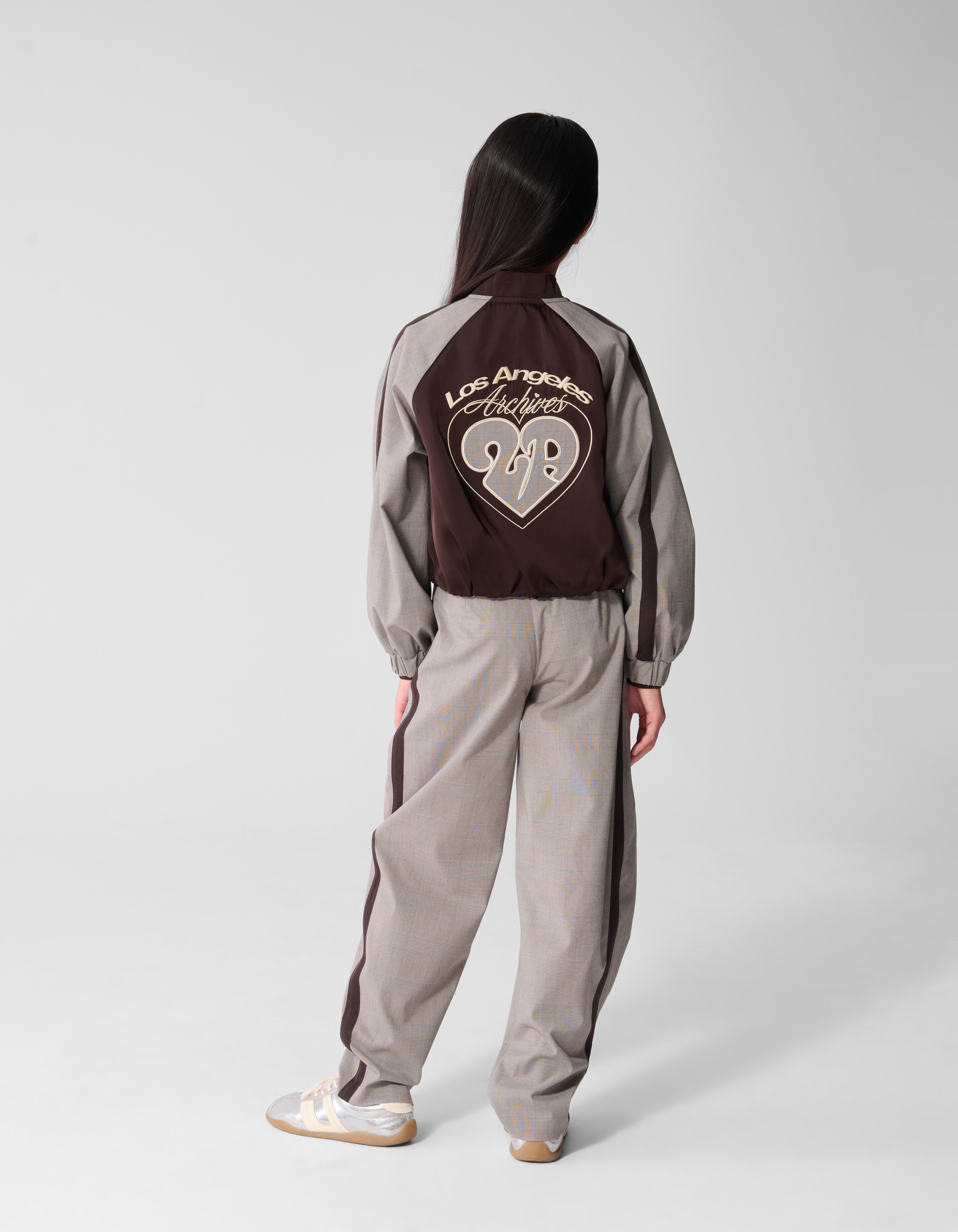Asymmetrische Ruiten Pantalon Grijs SHOEBY GIRLS