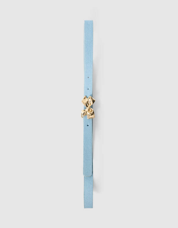 Denim Strik Riem Lichtblauw SHOEBY ACCESSOIRES