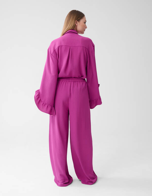 Twist Ruffle Blouse Paars SHOEBY WOMEN