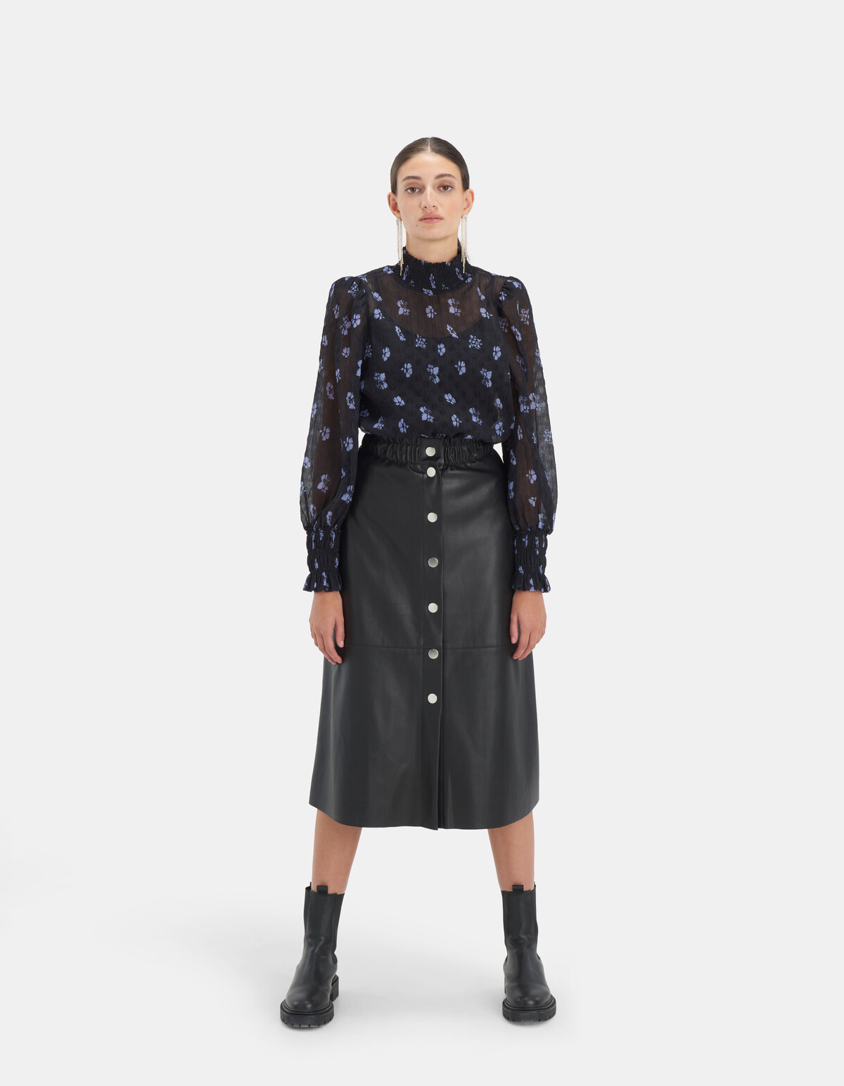 Two Tone Crinkle Blouse