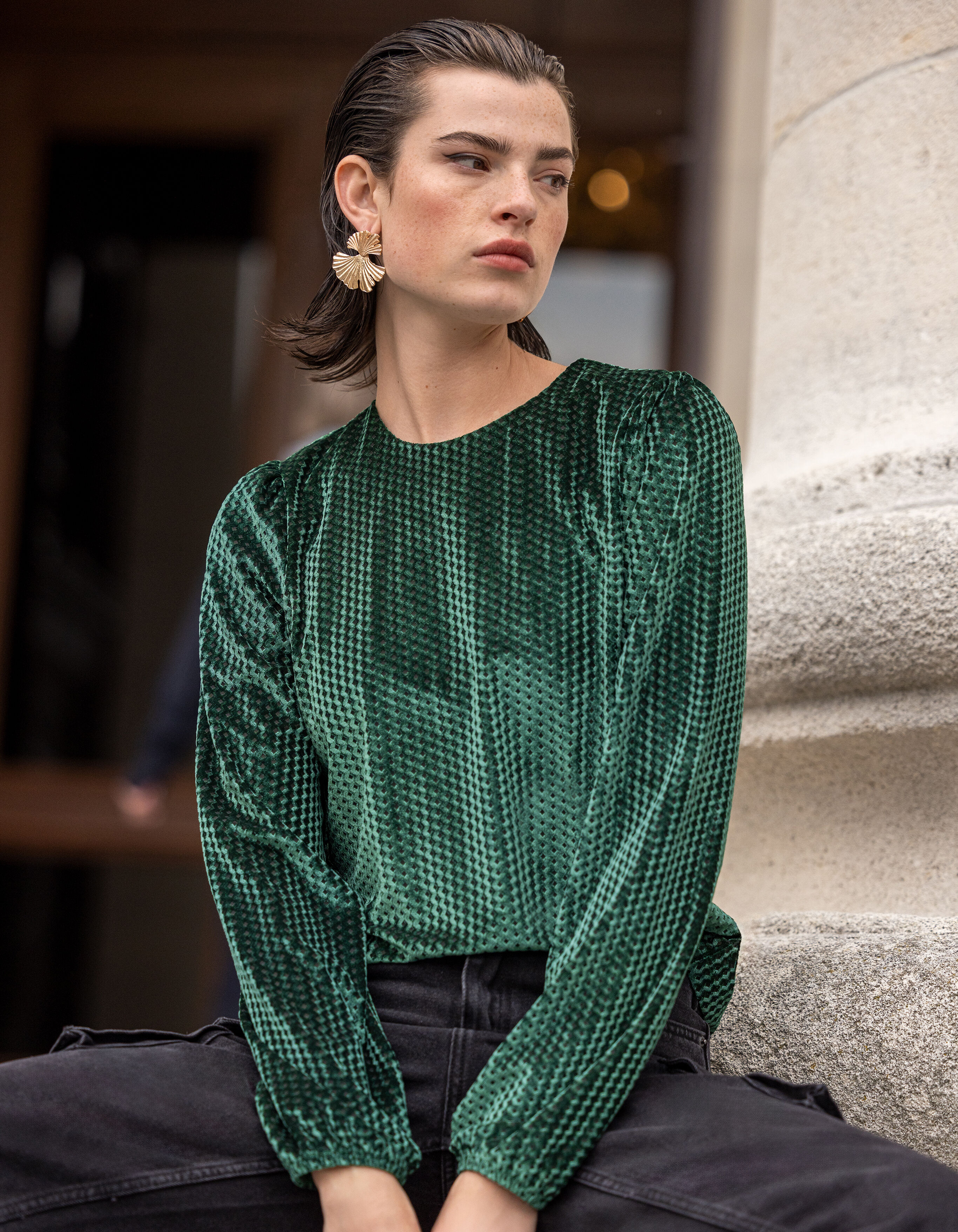 Velvet top sale dames
