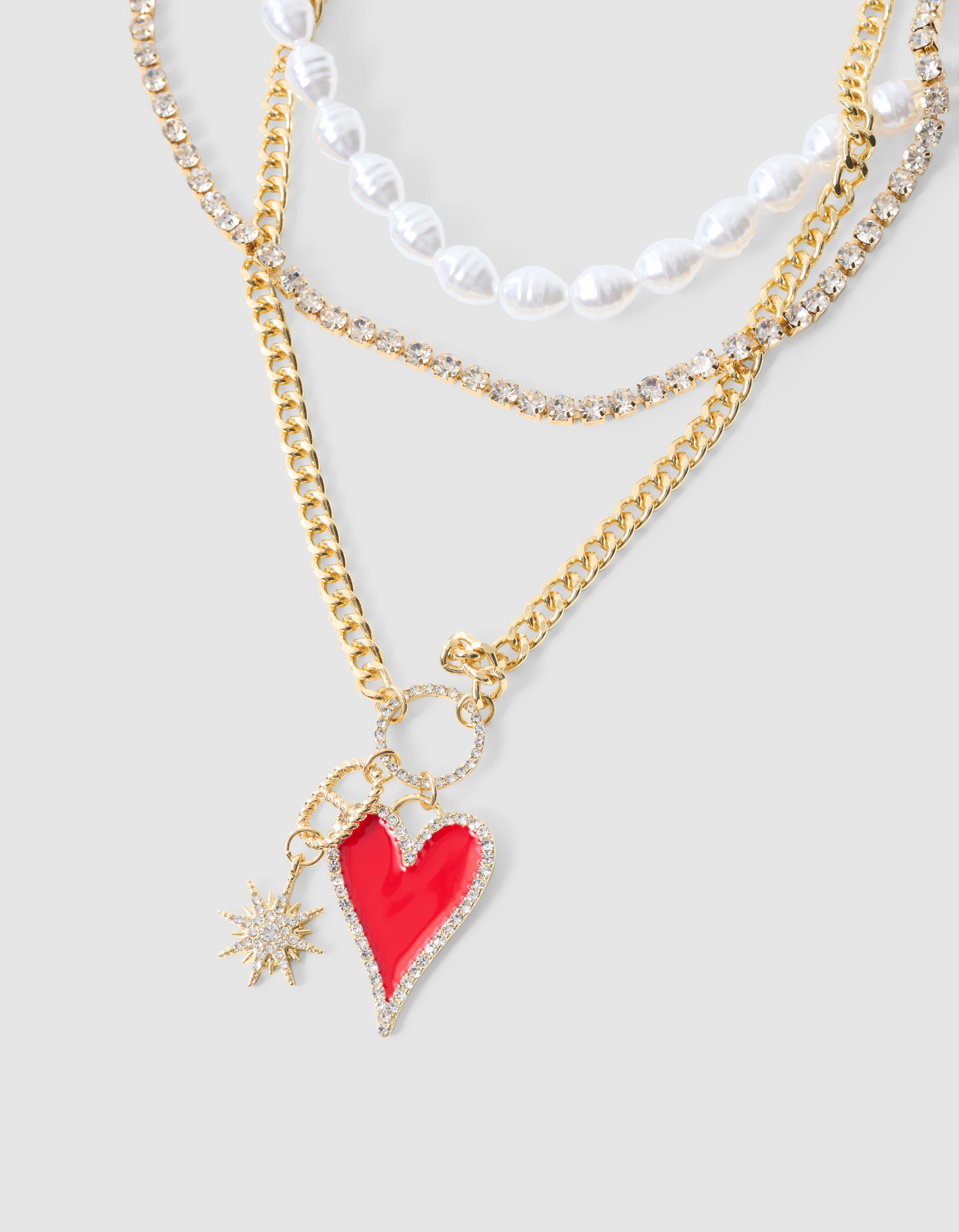 Combi Heart Ketting Goud SHOEBY ACCESSOIRES