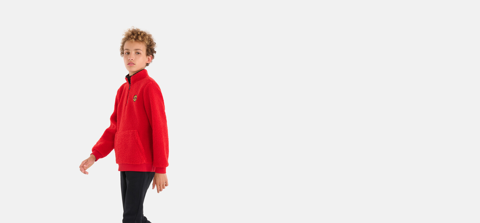 Teddy Fleece Sweater Rood SHOEBY BOYS