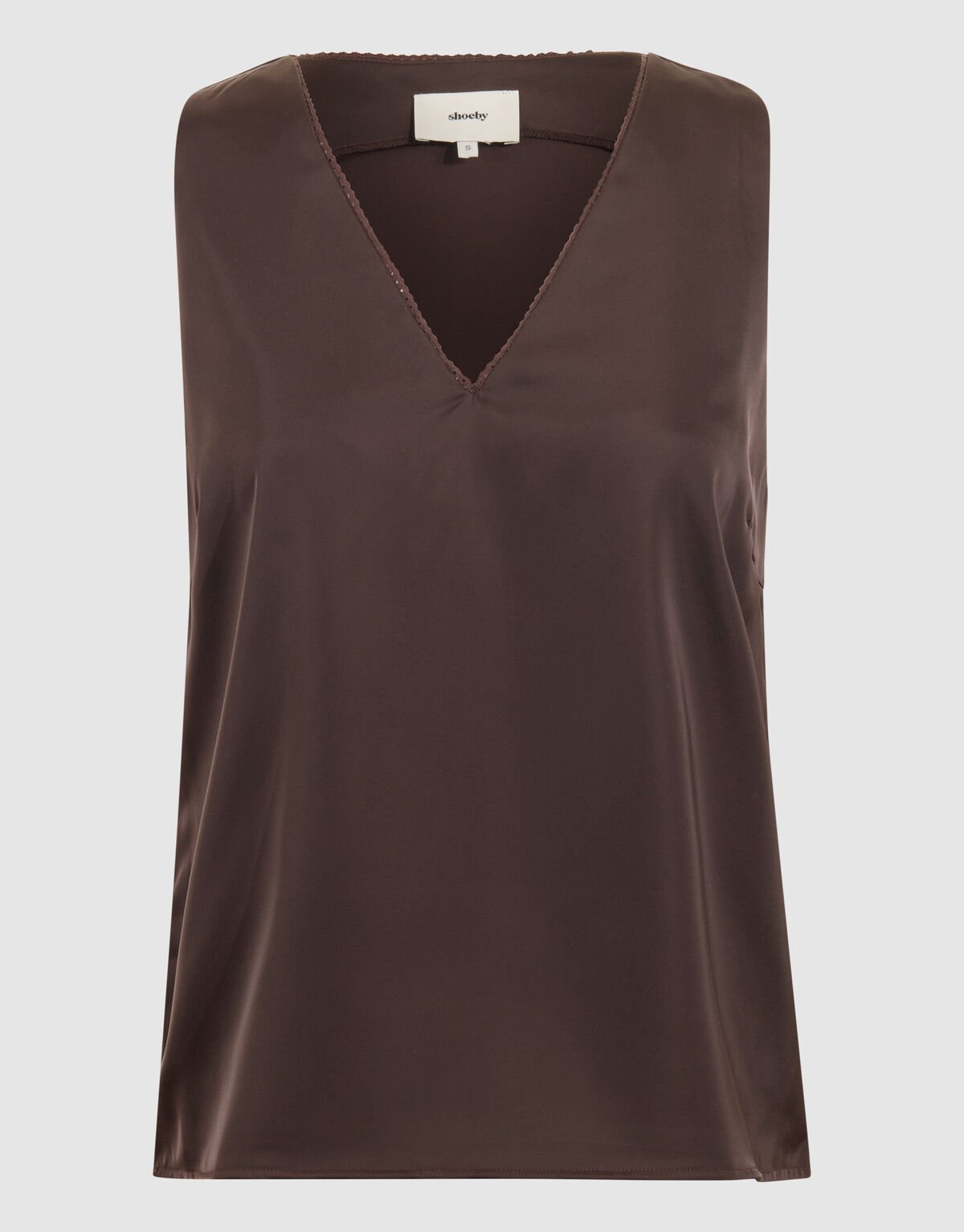 Satijnen Top Donkerbruin By Mieke SHOEBY WOMEN