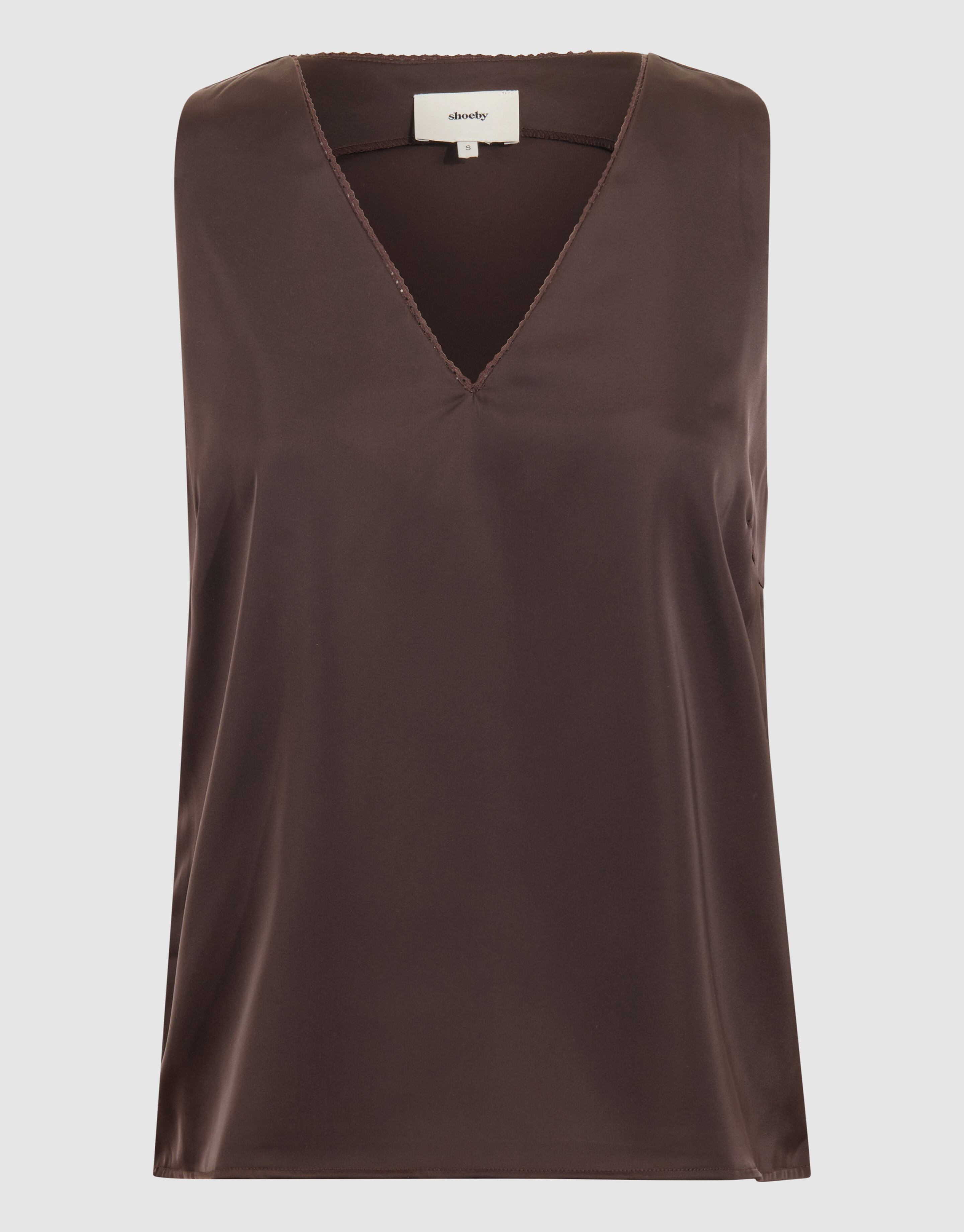 Satijnen Top Donkerbruin By Mieke SHOEBY WOMEN