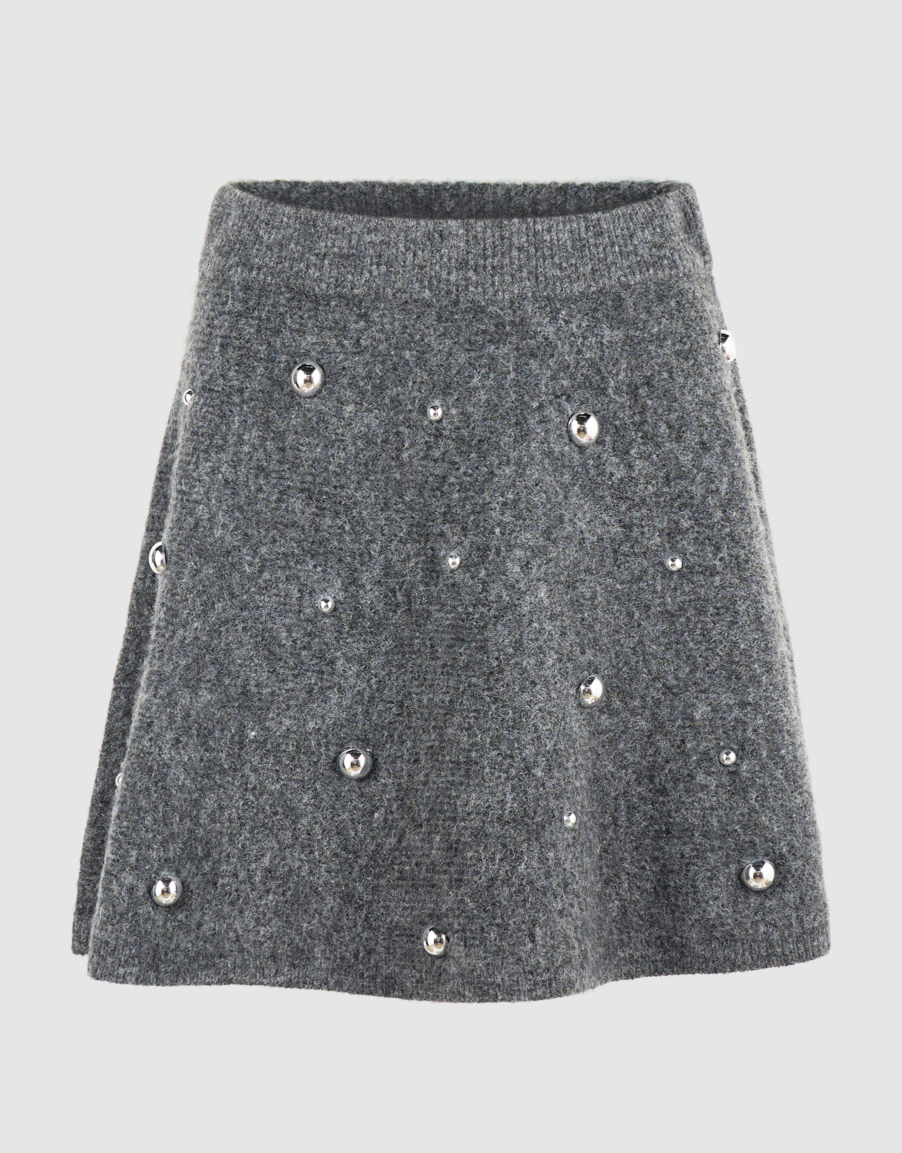 Gebreide Studded Mini Rok Grijs SHOEBY WOMEN