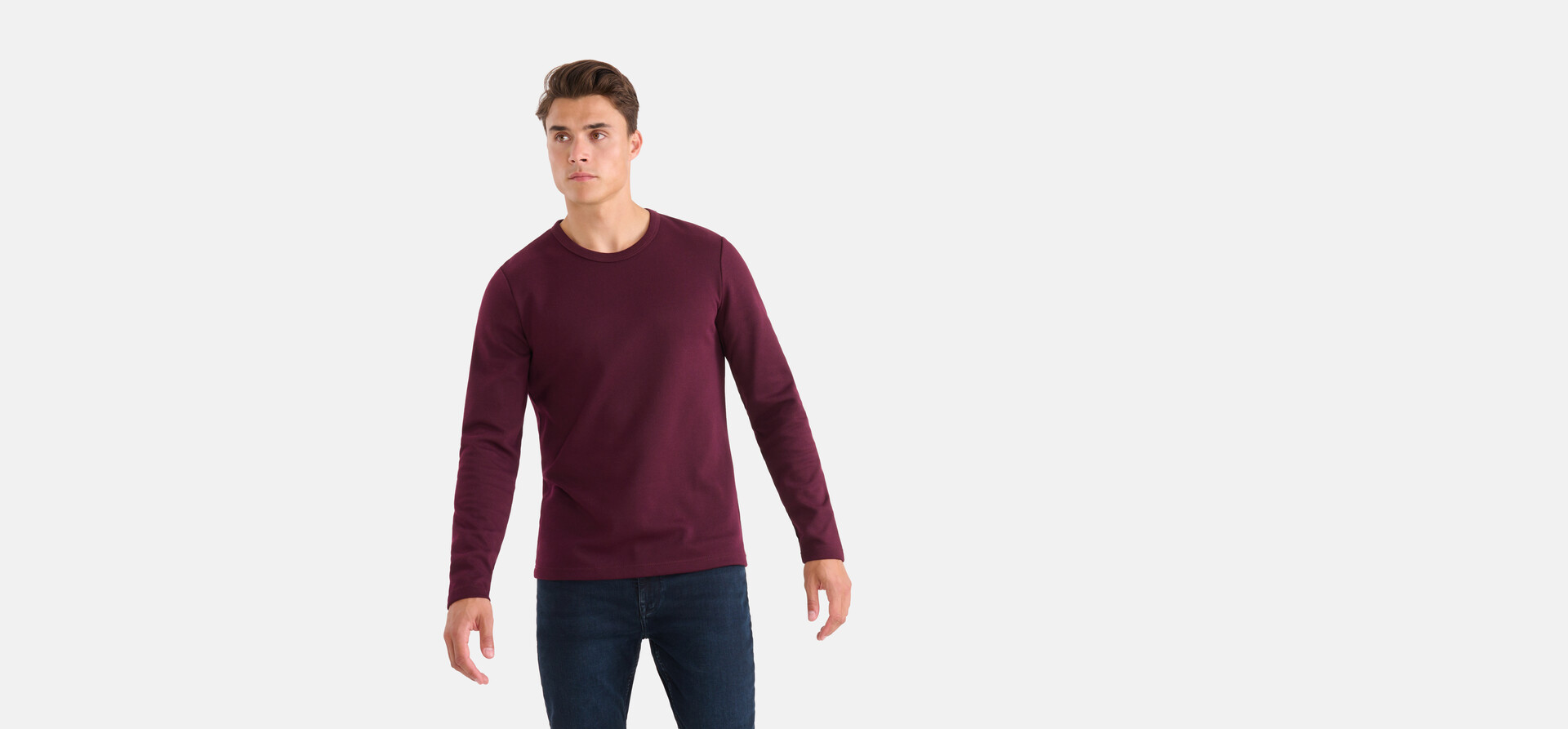 Structuur T-shirt Bordeaux SHOEBY MEN