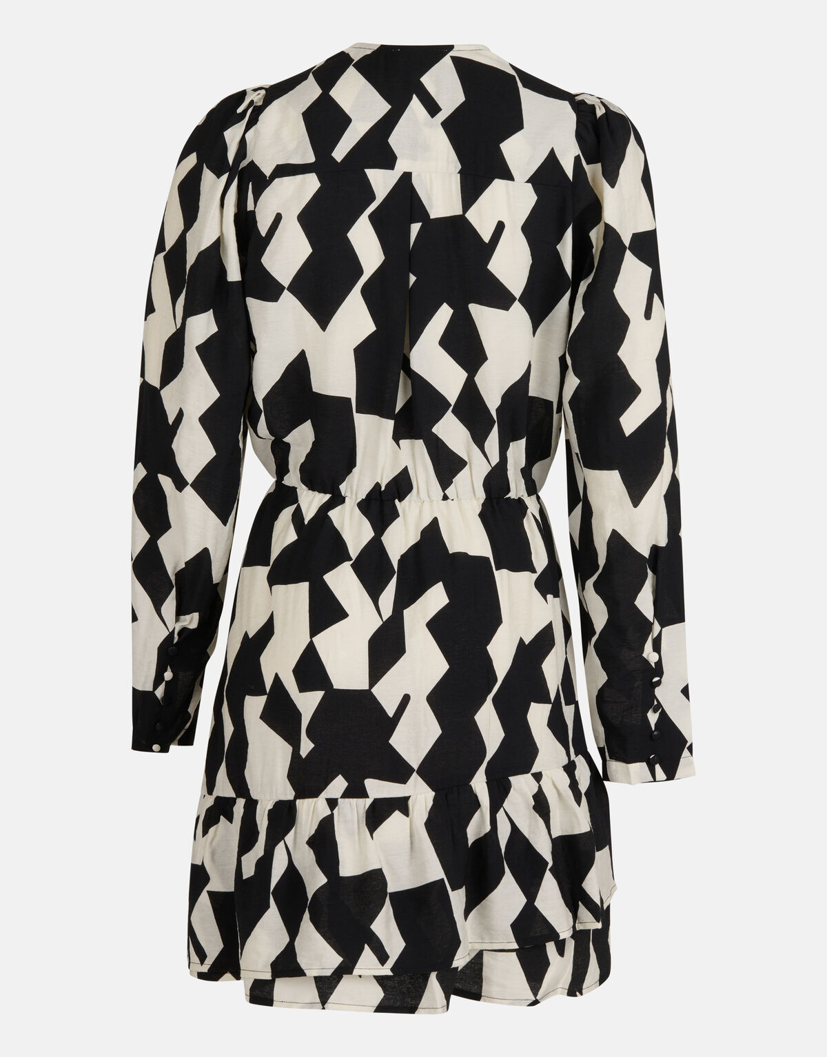 Grafische Wrap Jurk Zwart/Wit SHOEBY WOMEN