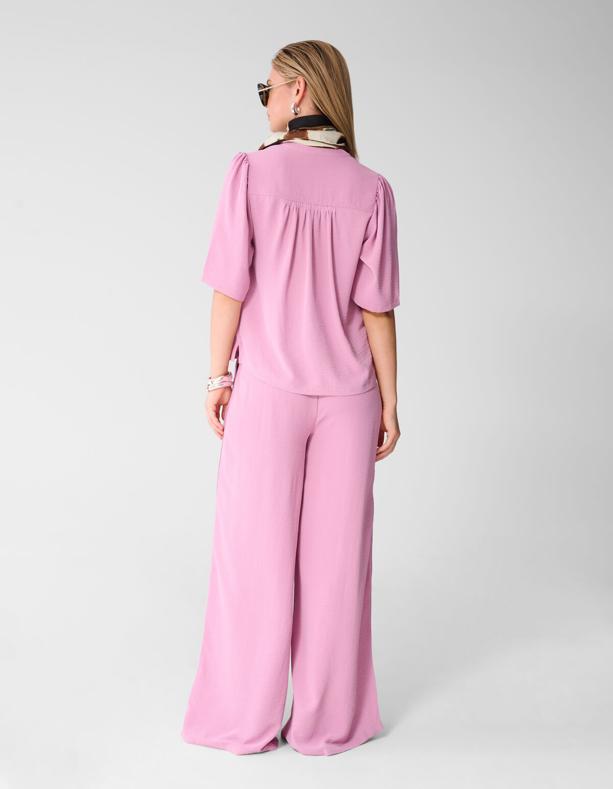 Twist Piping Top Roze SHOEBY WOMEN