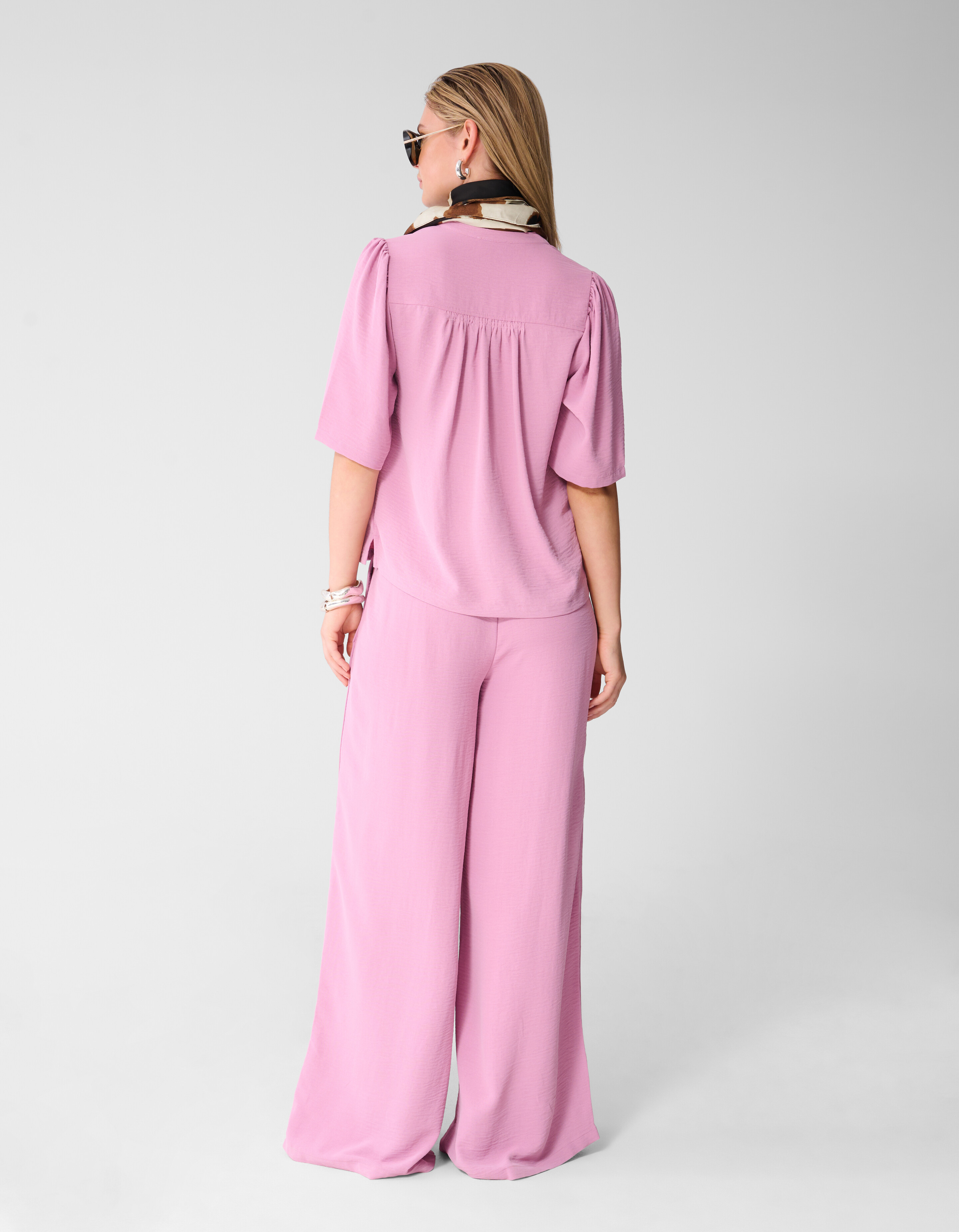 Twist Piping Top Roze SHOEBY WOMEN