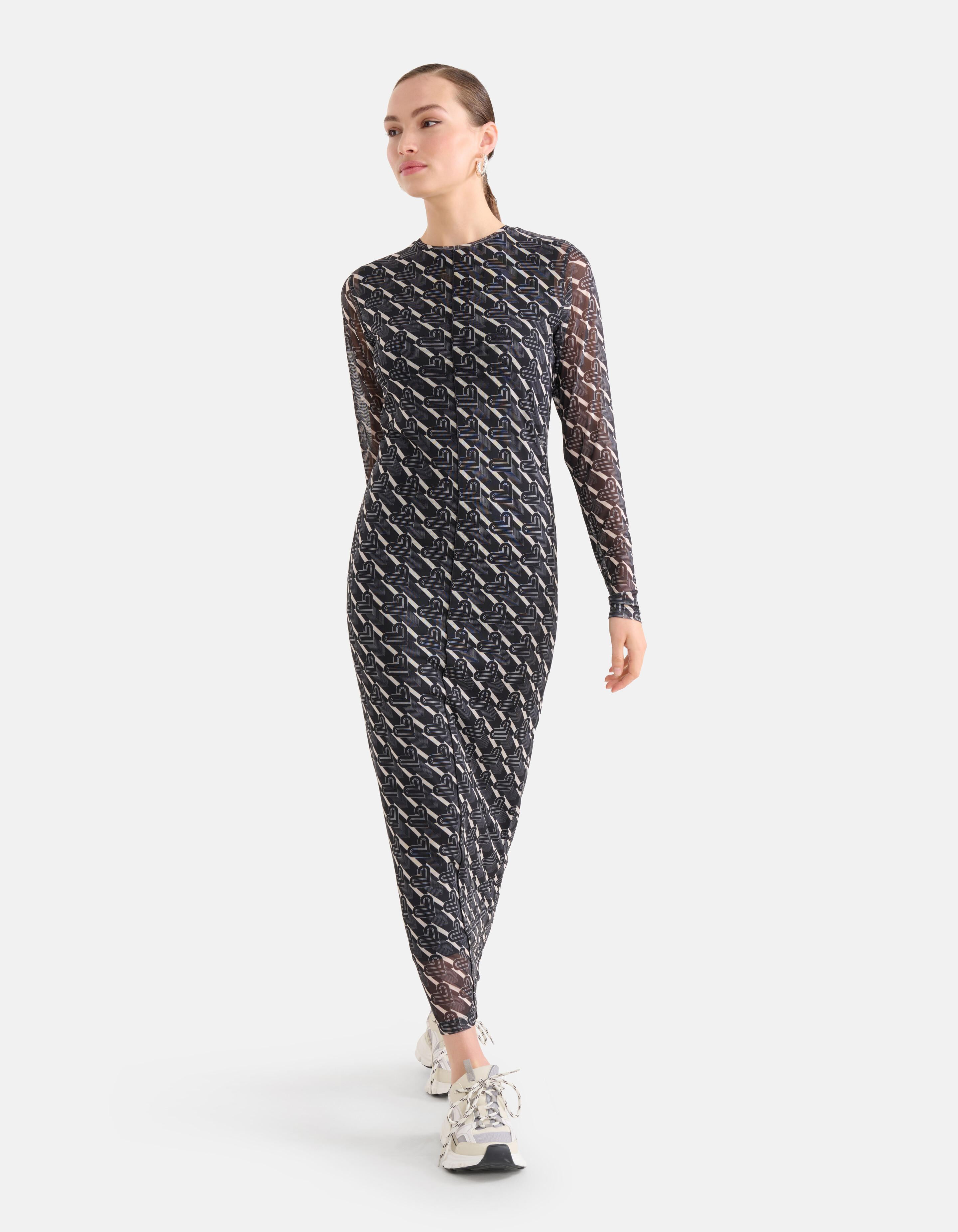 Mesh Jurk Zwart/Wit SHOEBY WOMEN