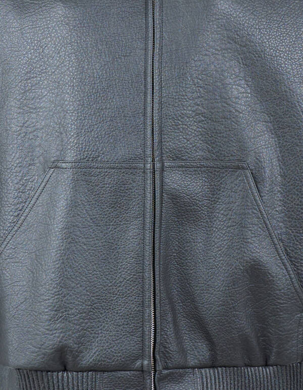 Vegan Leren Hooded Bomber Donkergrijs SHOEBY WOMEN