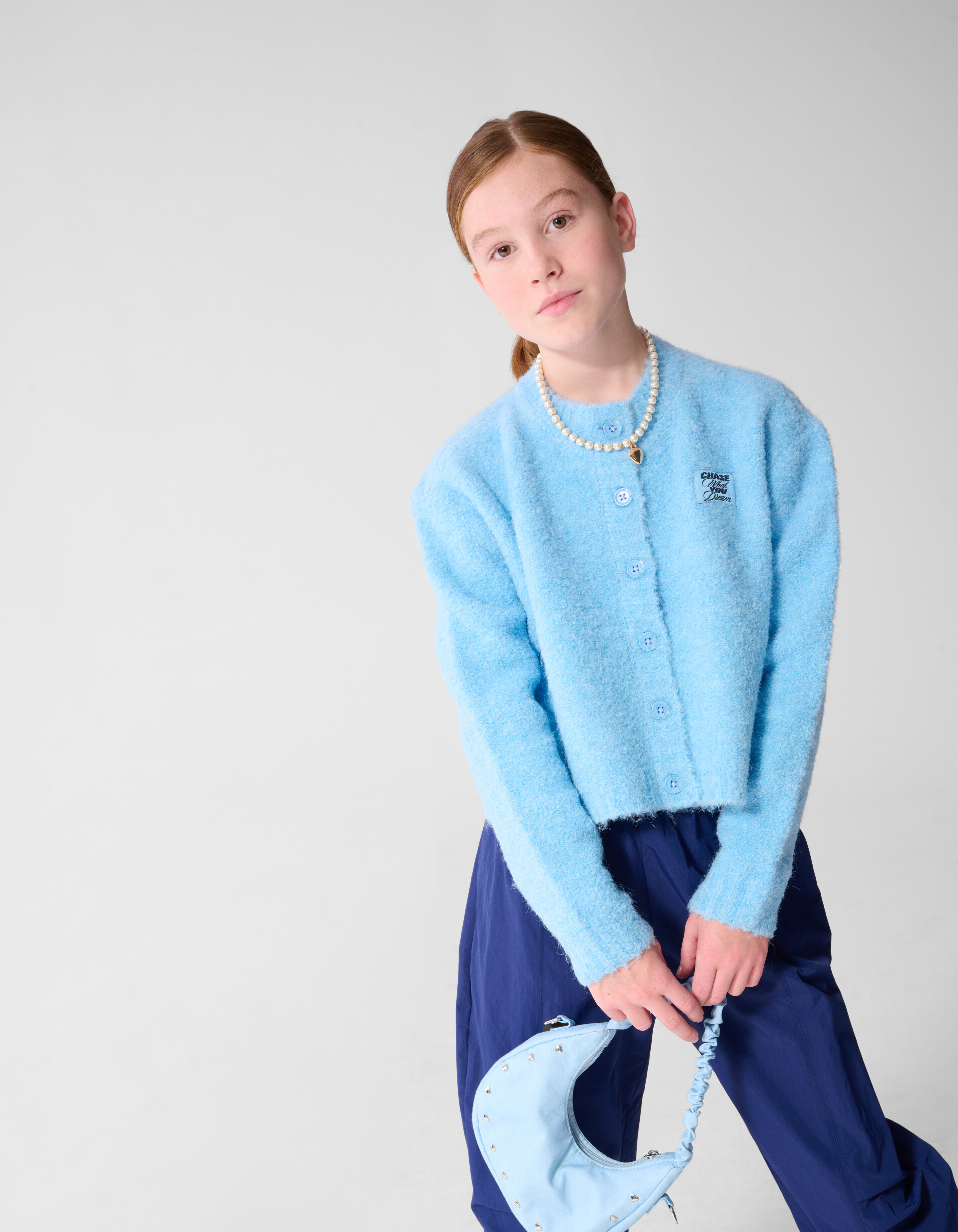 Teddy Gebreid Vest Lichtblauw SHOEBY GIRLS