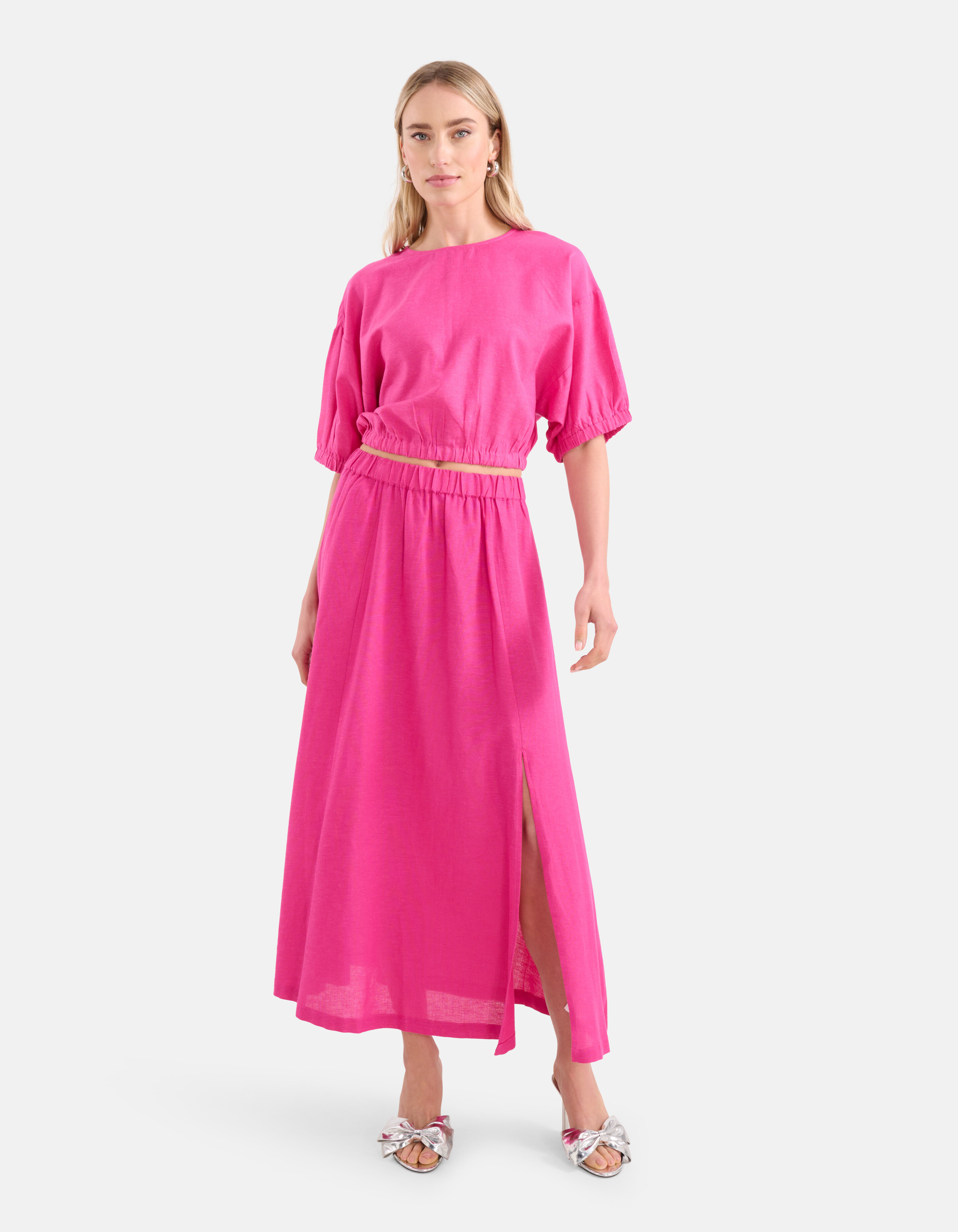 Linnen Maxi Rok Roze SHOEBY WOMEN
