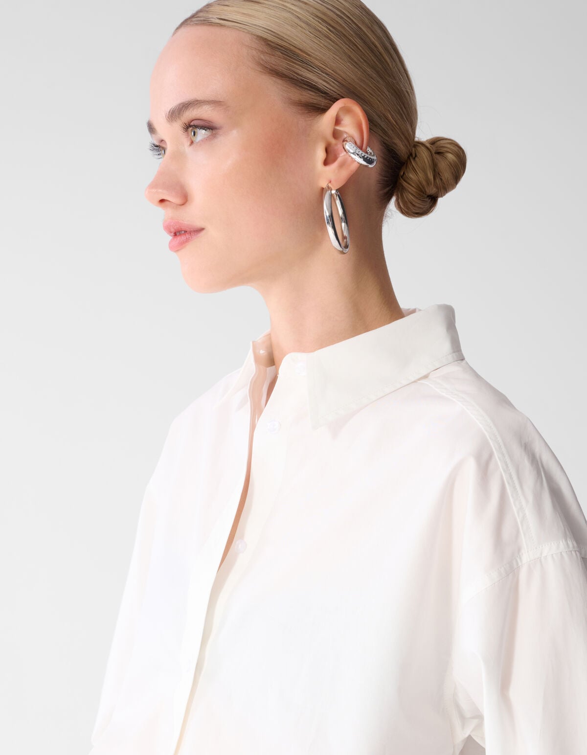 Oversized Ring Cuff Blouse Wit SHOEBY WOMEN