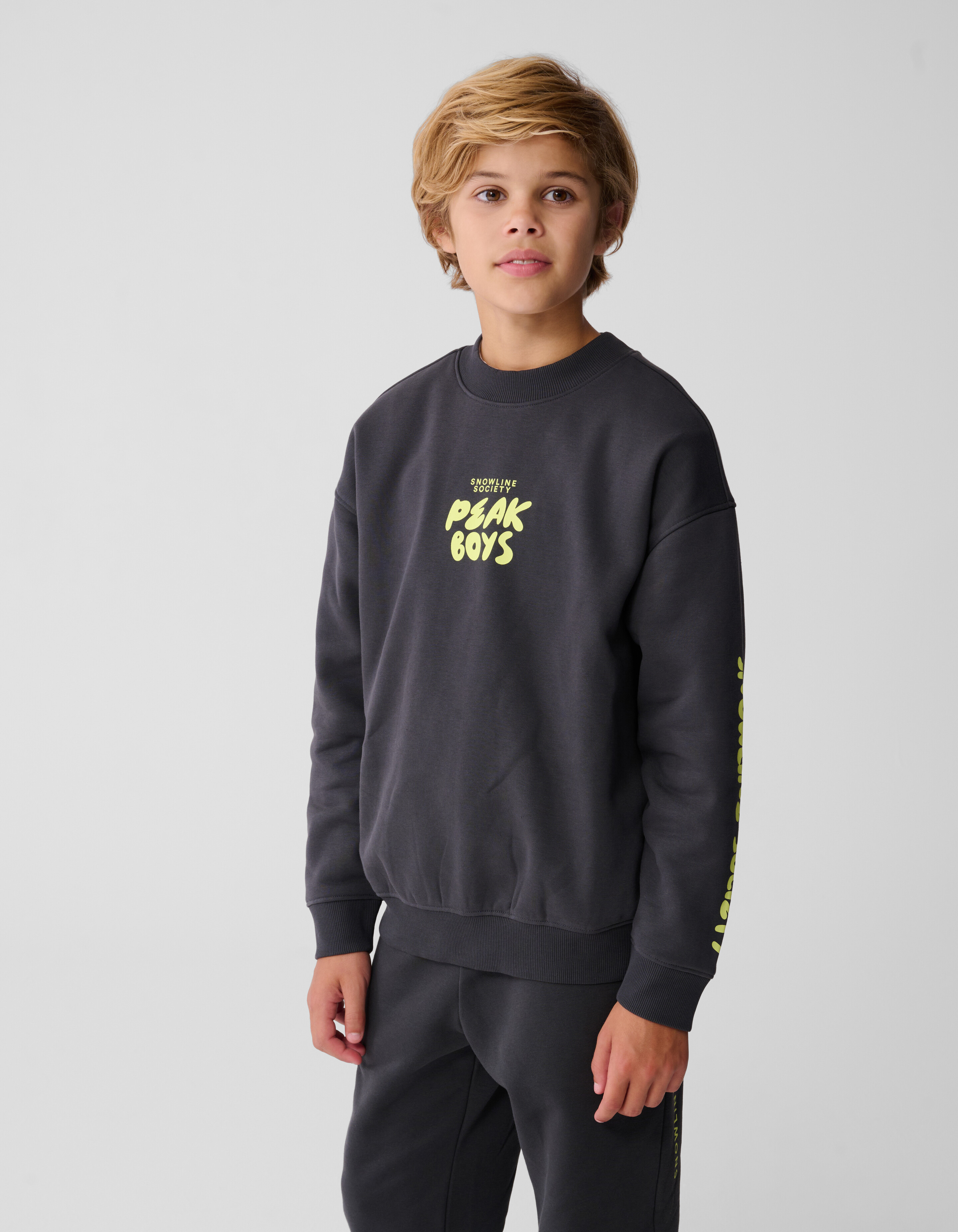 Peak Artwork Sweater Donkergrijs SHOEBY BOYS
