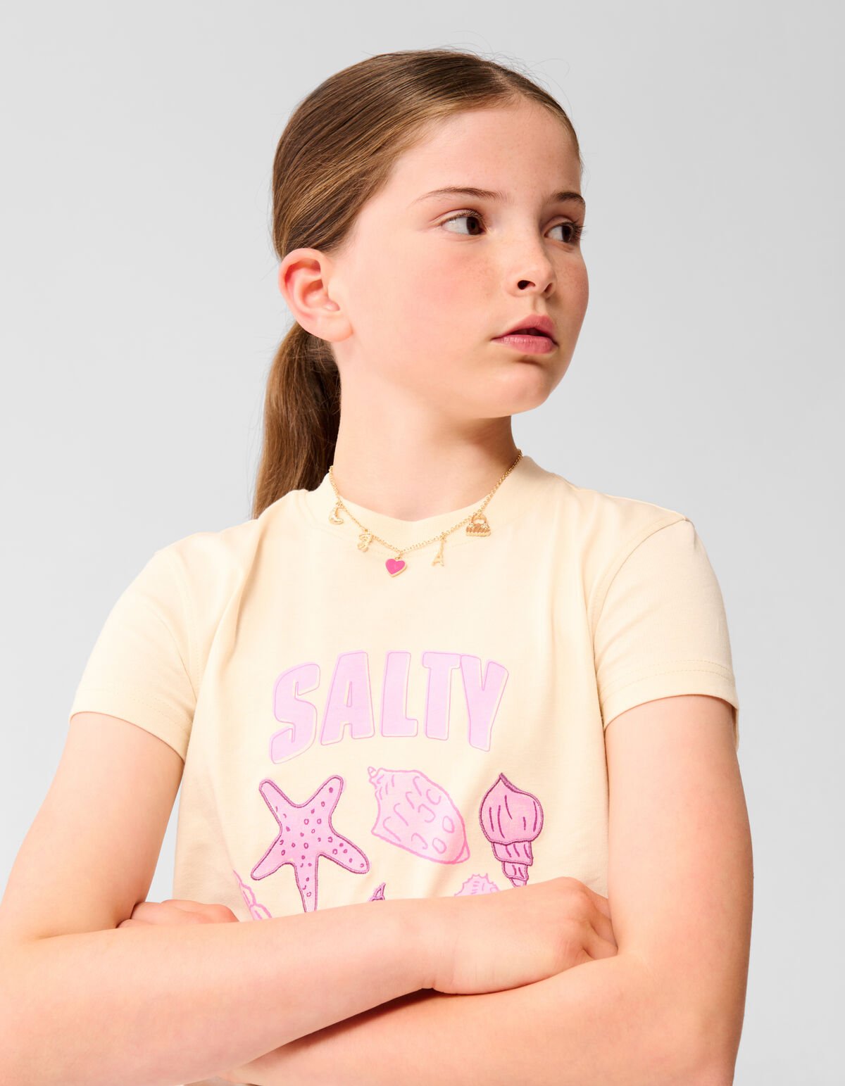 Sea Artwork T-shirt Gebroken Wit SHOEBY GIRLS