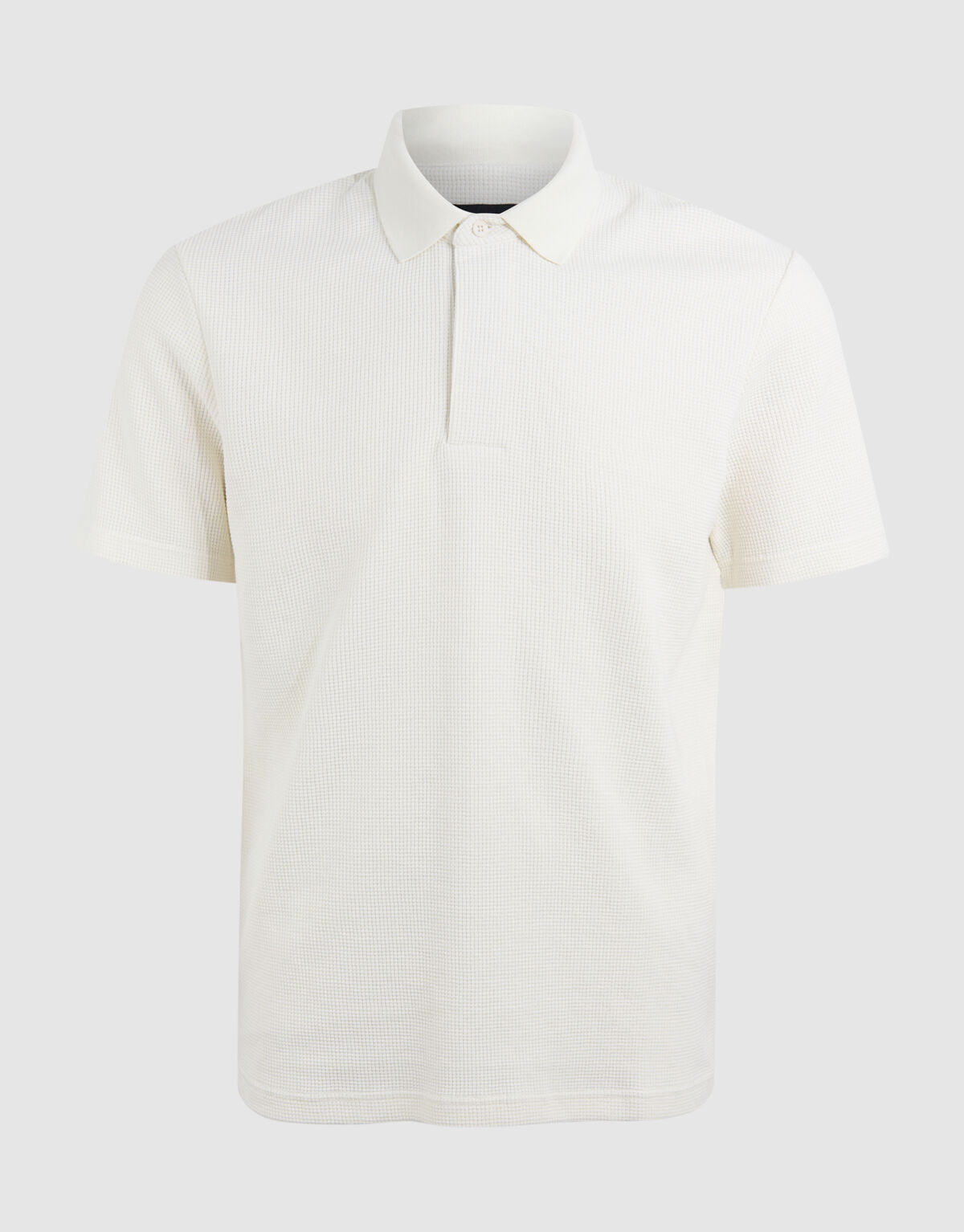 Structuur Jersey Polo Gebroken Wit SHOEBY MEN