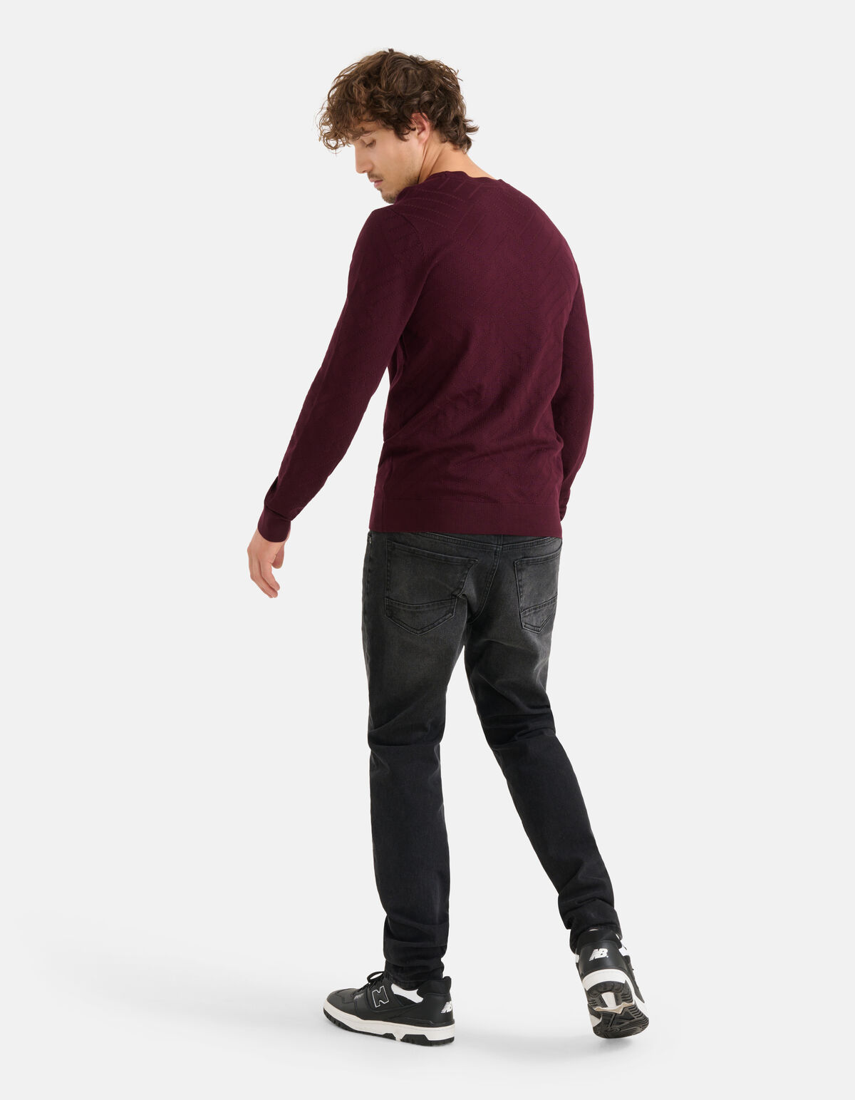 Diagonaal Trui Bordeaux SHOEBY MEN