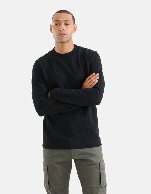 Structuur Sweater Zwart SHOEBY MEN