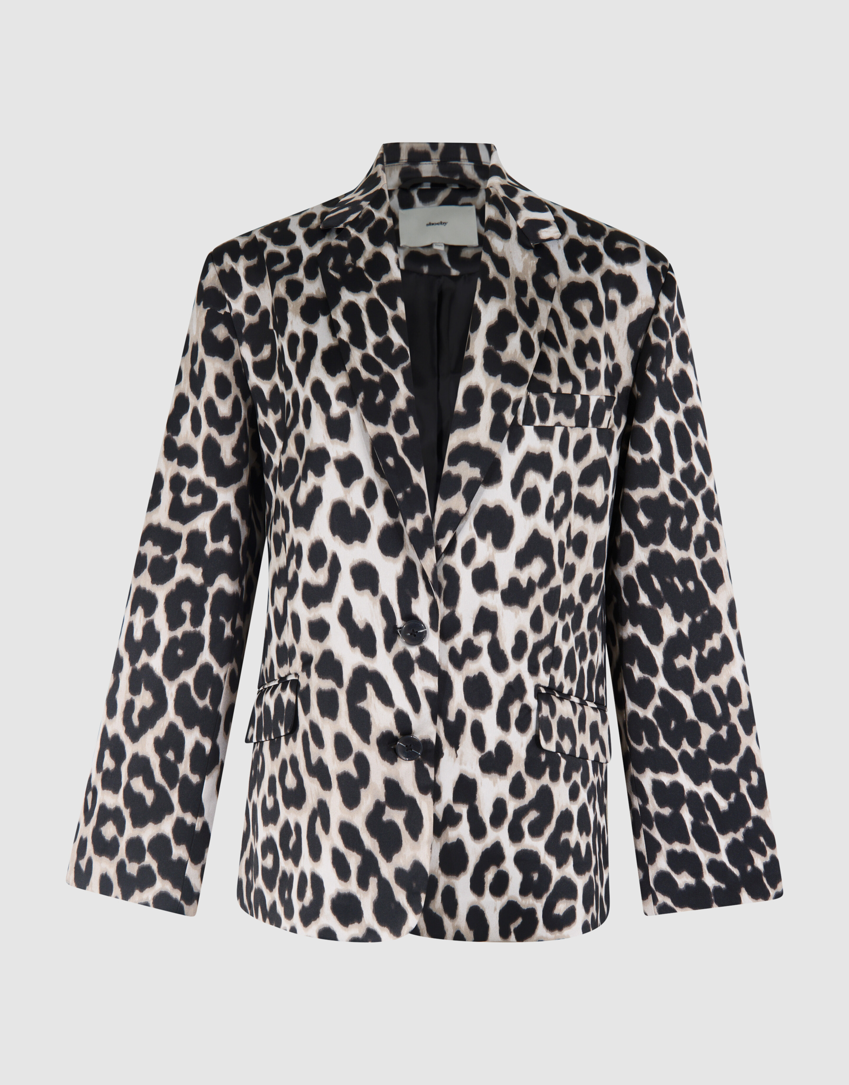 Oversized Leopard Blazer Grijs SHOEBY WOMEN