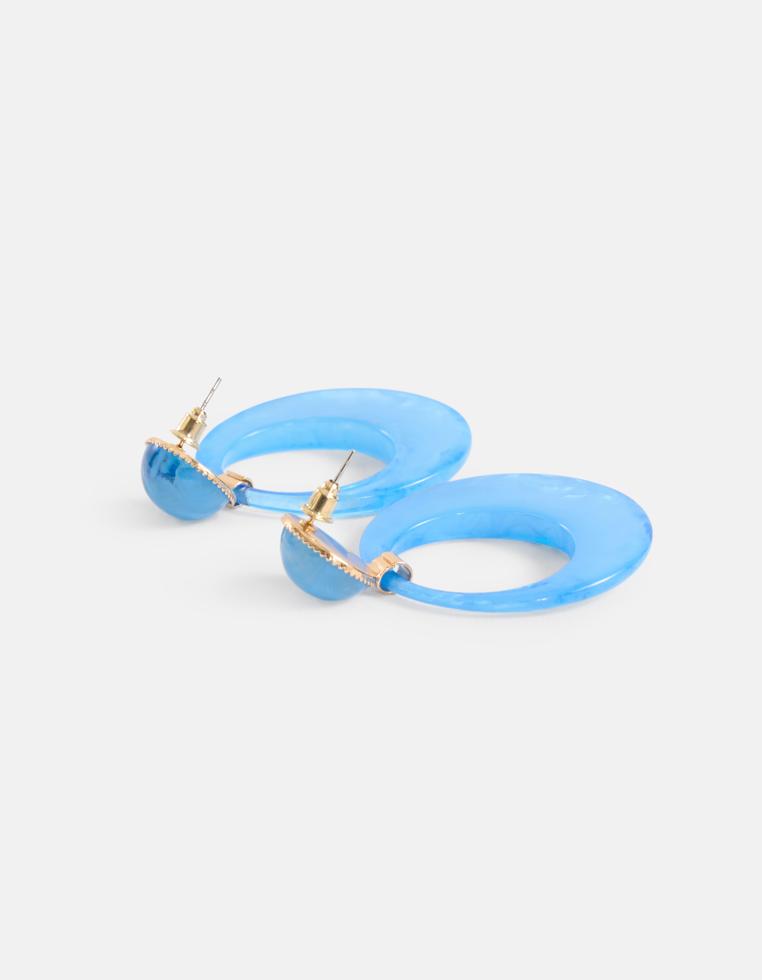 Ronde Oorbellen Blauw SHOEBY ACCESSOIRES