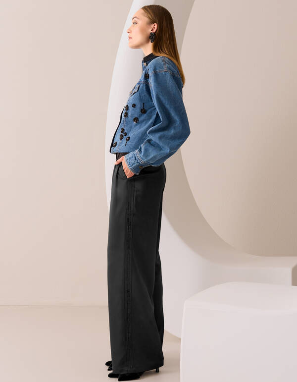 Satijnen Pantalon Zwart By Mieke SHOEBY WOMEN