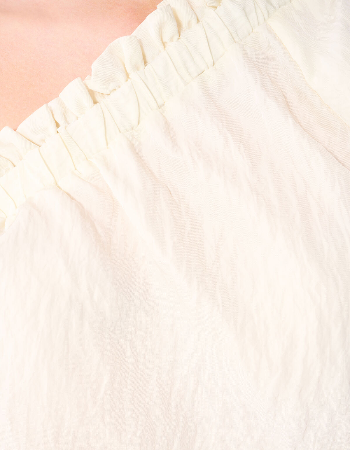 Asymmetrische Twist Puff Top Gebroken Wit SHOEBY WOMEN