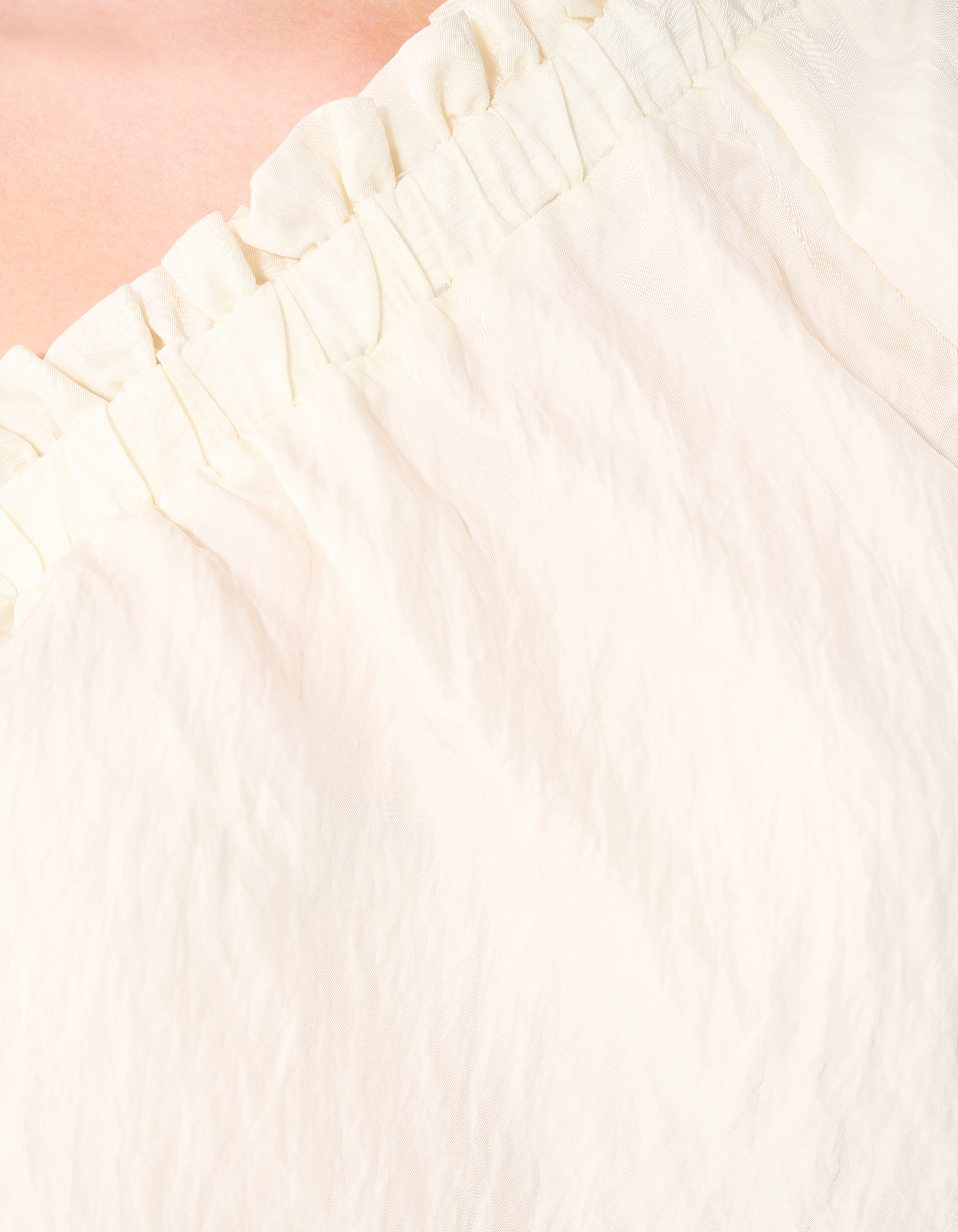 Asymmetrische Twist Puff Top Gebroken Wit SHOEBY WOMEN