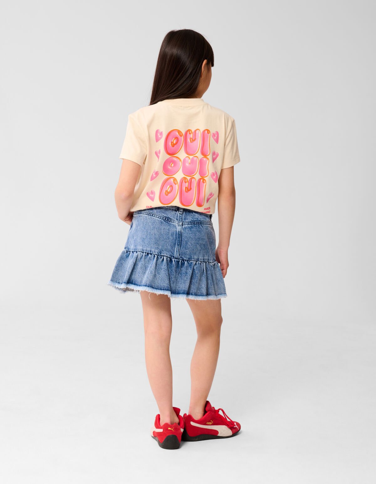 Denim Strik Rok Blauw SHOEBY GIRLS