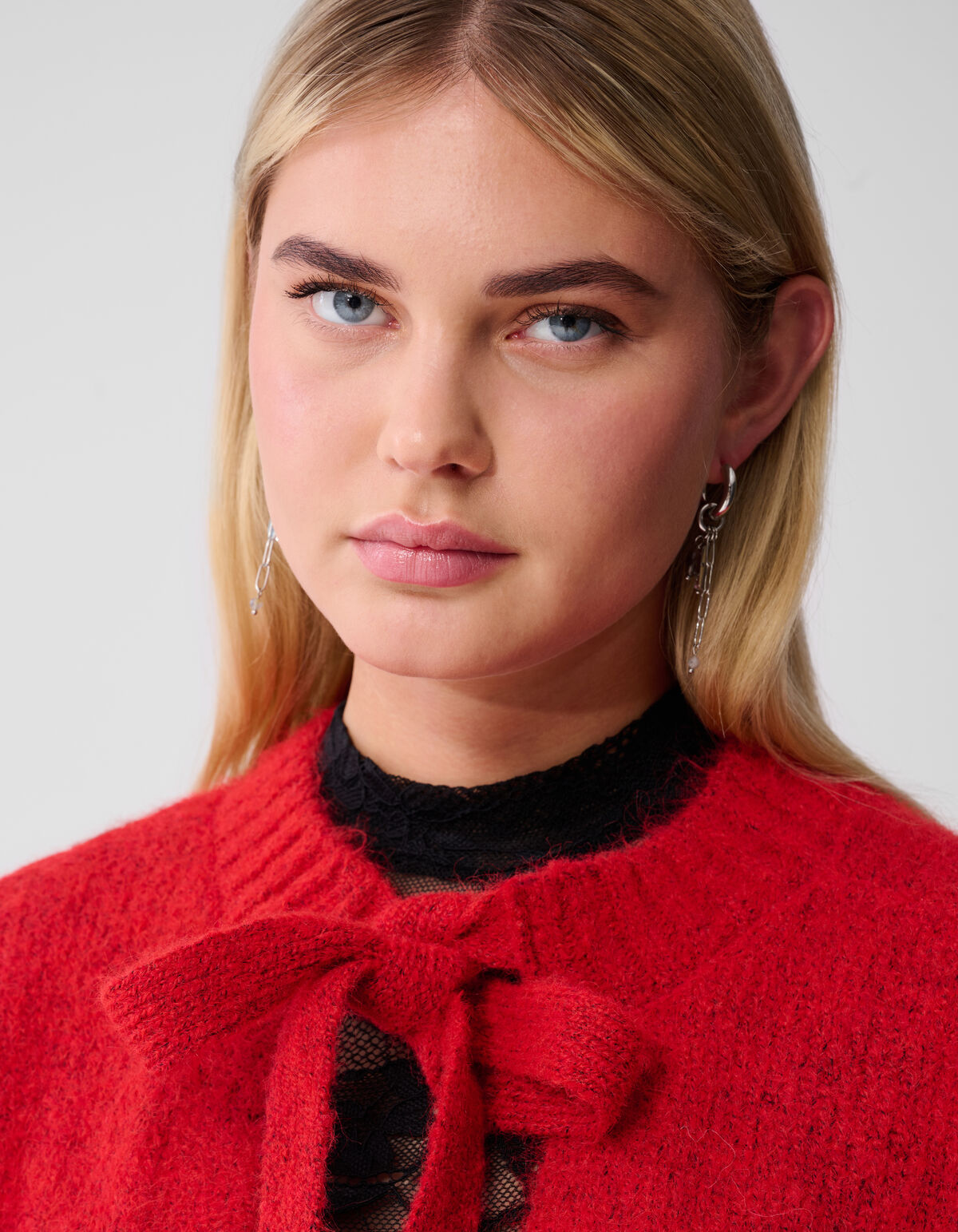 Two Way Strik Vest Rood SHOEBY WOMEN