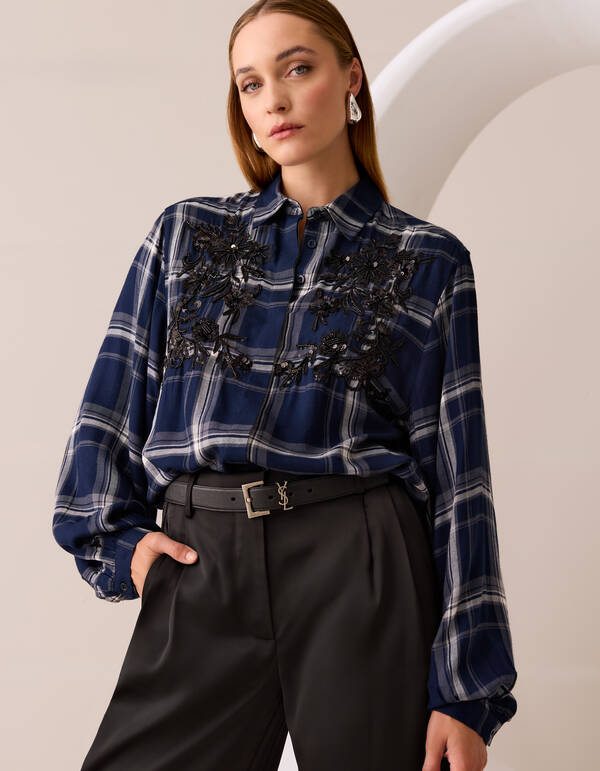 Ruiten Beads Blouse Donkerblauw By Mieke SHOEBY WOMEN