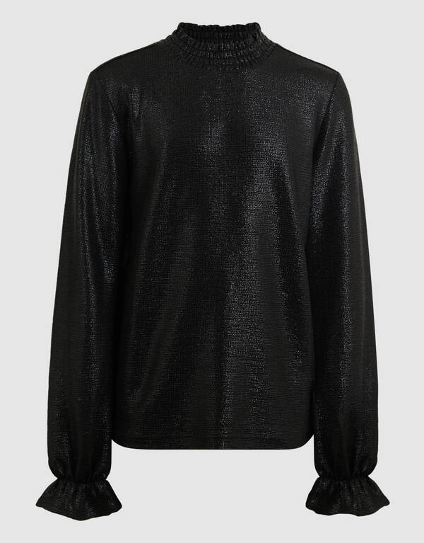 Metallic Longsleeve Top Zwart SHOEBY GIRLS