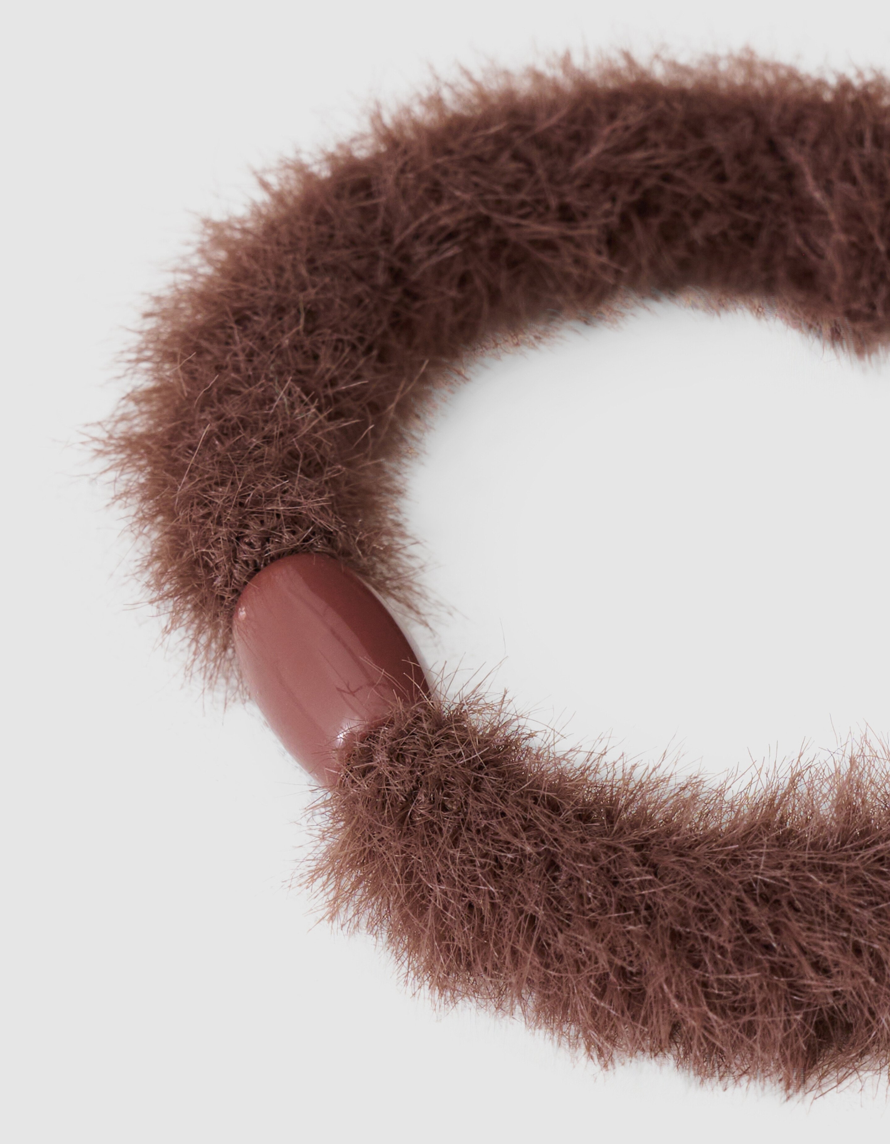 Furry Haarelastiek Donkerbruin SHOEBY ACCESSOIRES
