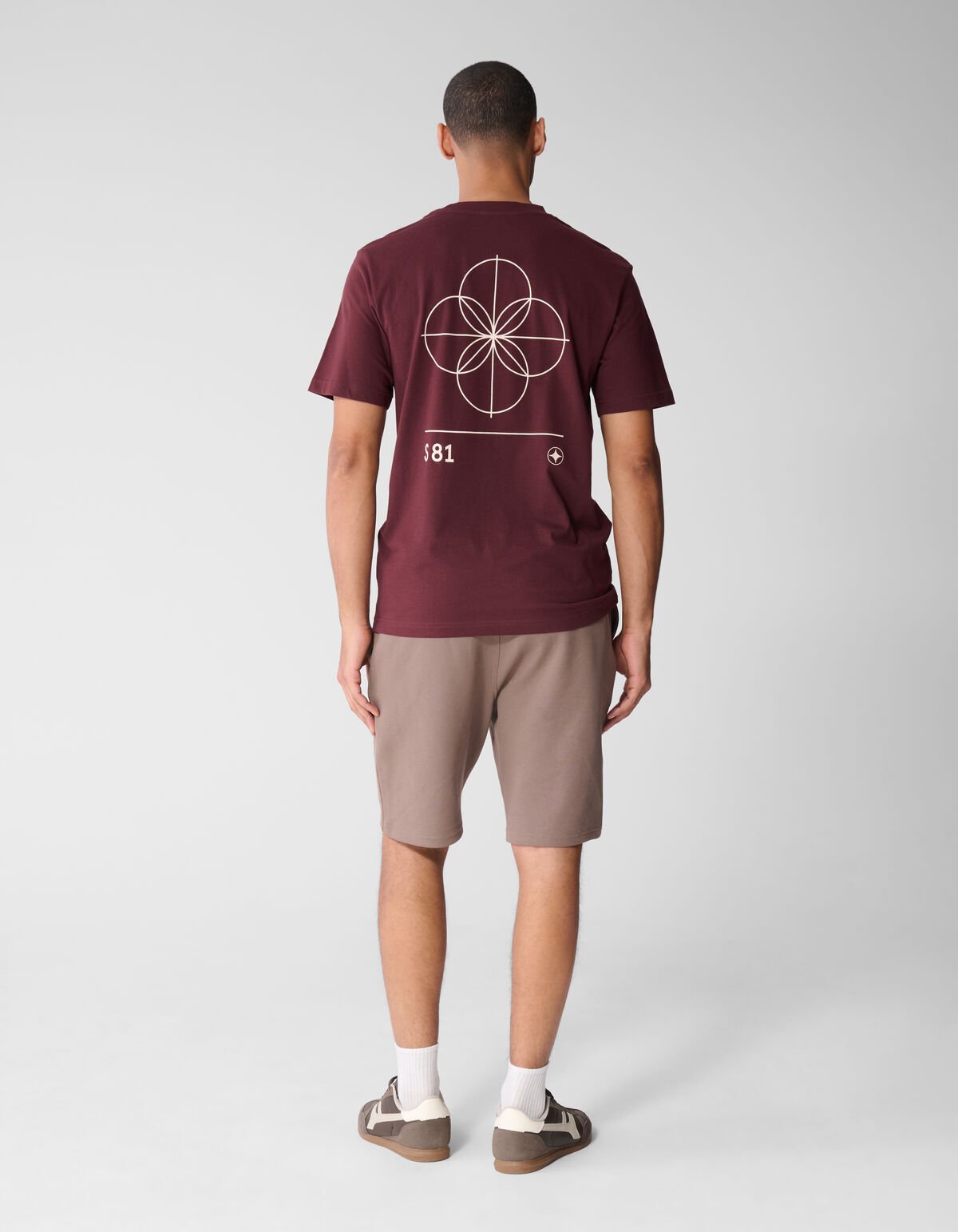 Geometry Artwork T-shirt Donkerrood SHOEBY MEN