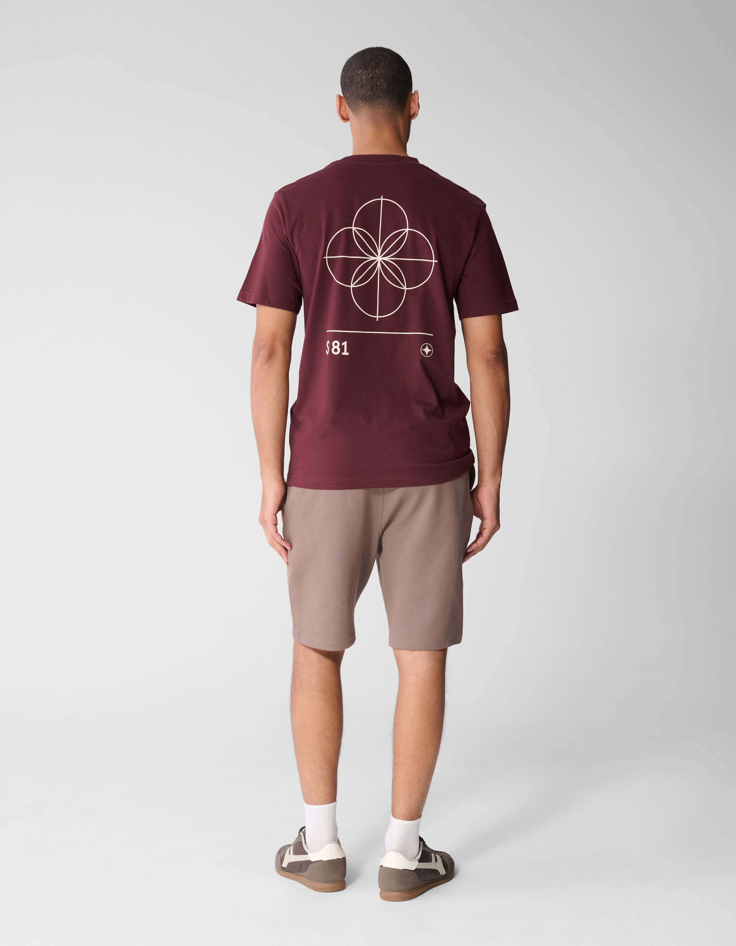Geometry Artwork T-shirt Donkerrood SHOEBY MEN