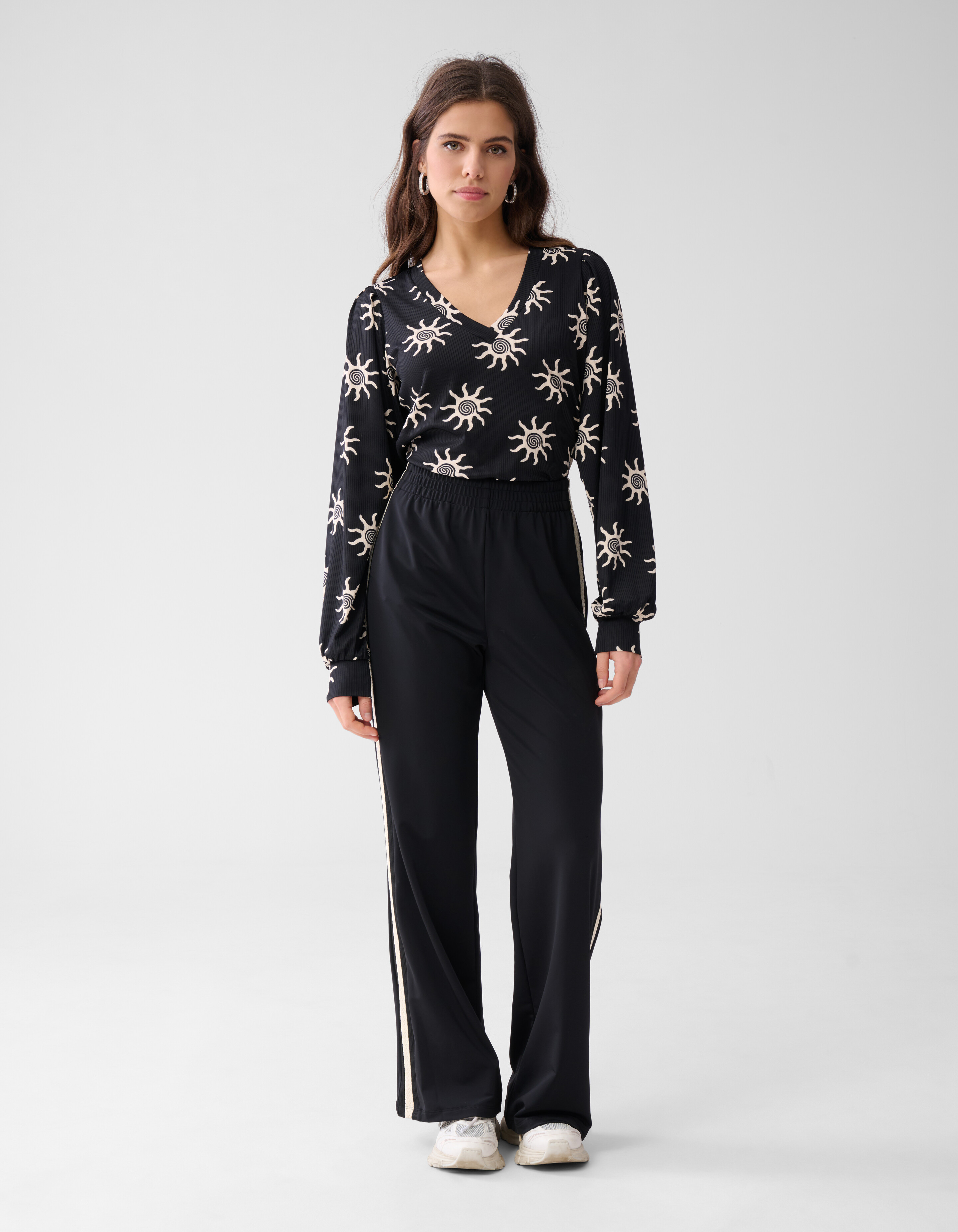 Basic Wide Leg Broek Zwart SHOEBY WOMEN