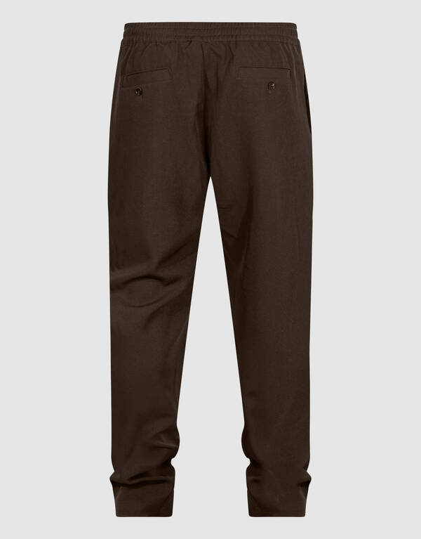 Twill Pintuck Broek Donkerbruin SHOEBY MEN