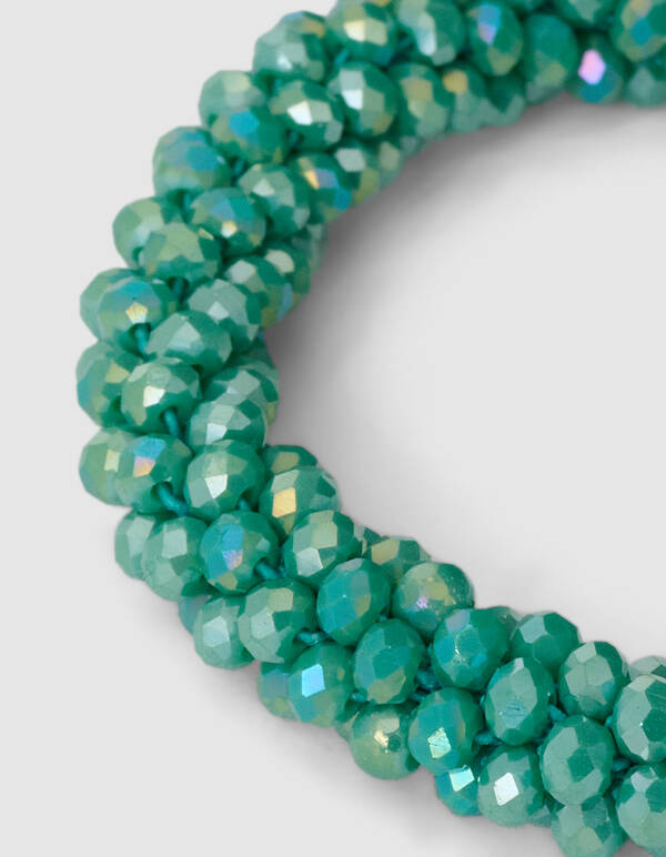 Beaded Haarelastiek Groen SHOEBY ACCESSOIRES