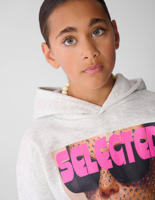 Magazine Hoodie Lichtgrijs SHOEBY GIRLS