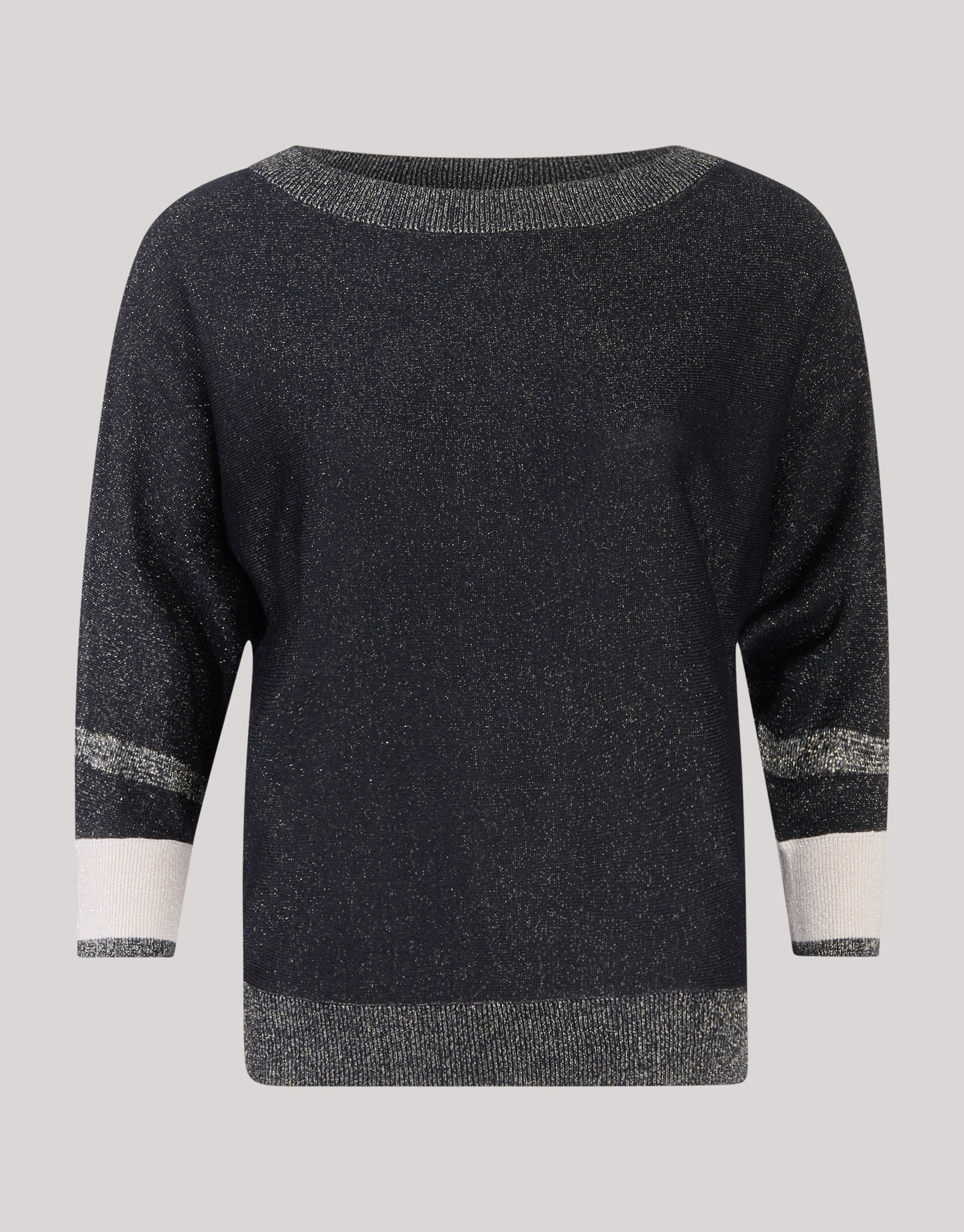Colorblock Glitter Batwing Trui Zwart SHOEBY WOMEN