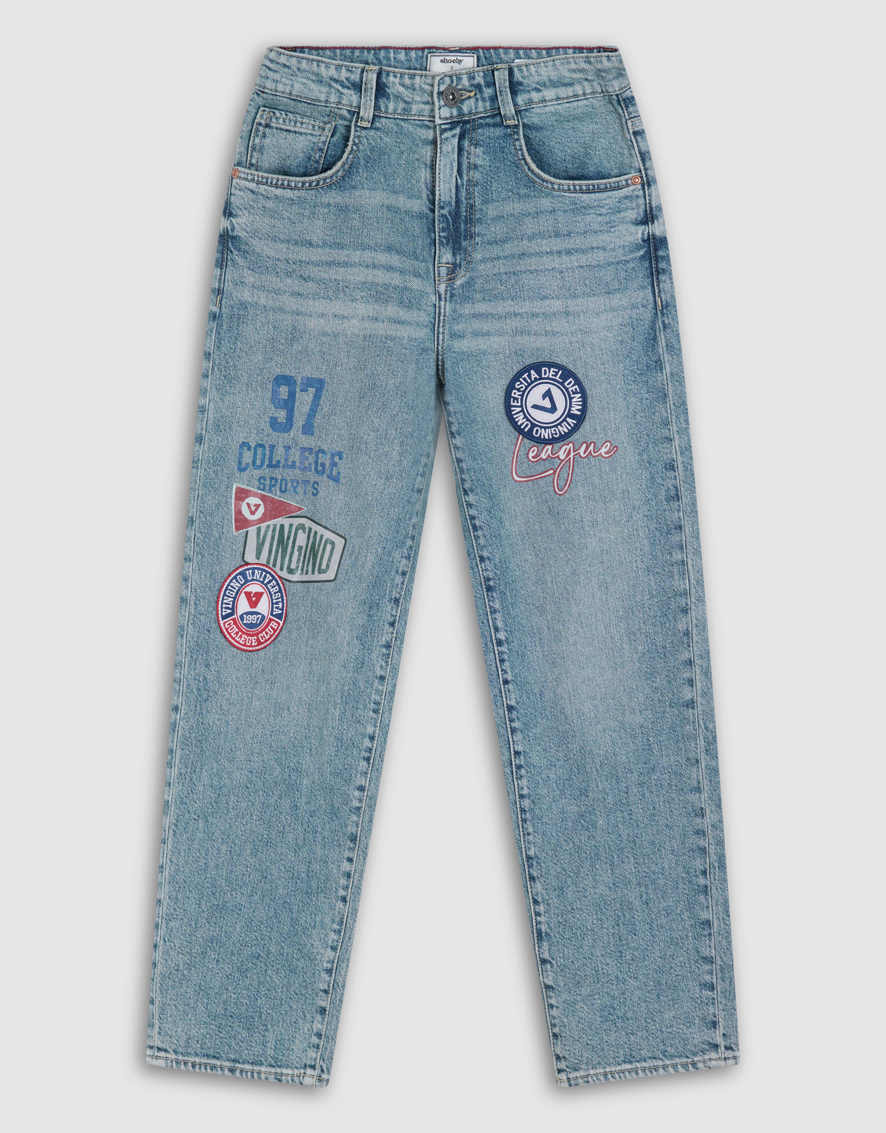 Embleem Relaxed Fit Jeans Blauw Shoeby X Vingino SHOEBY BOYS