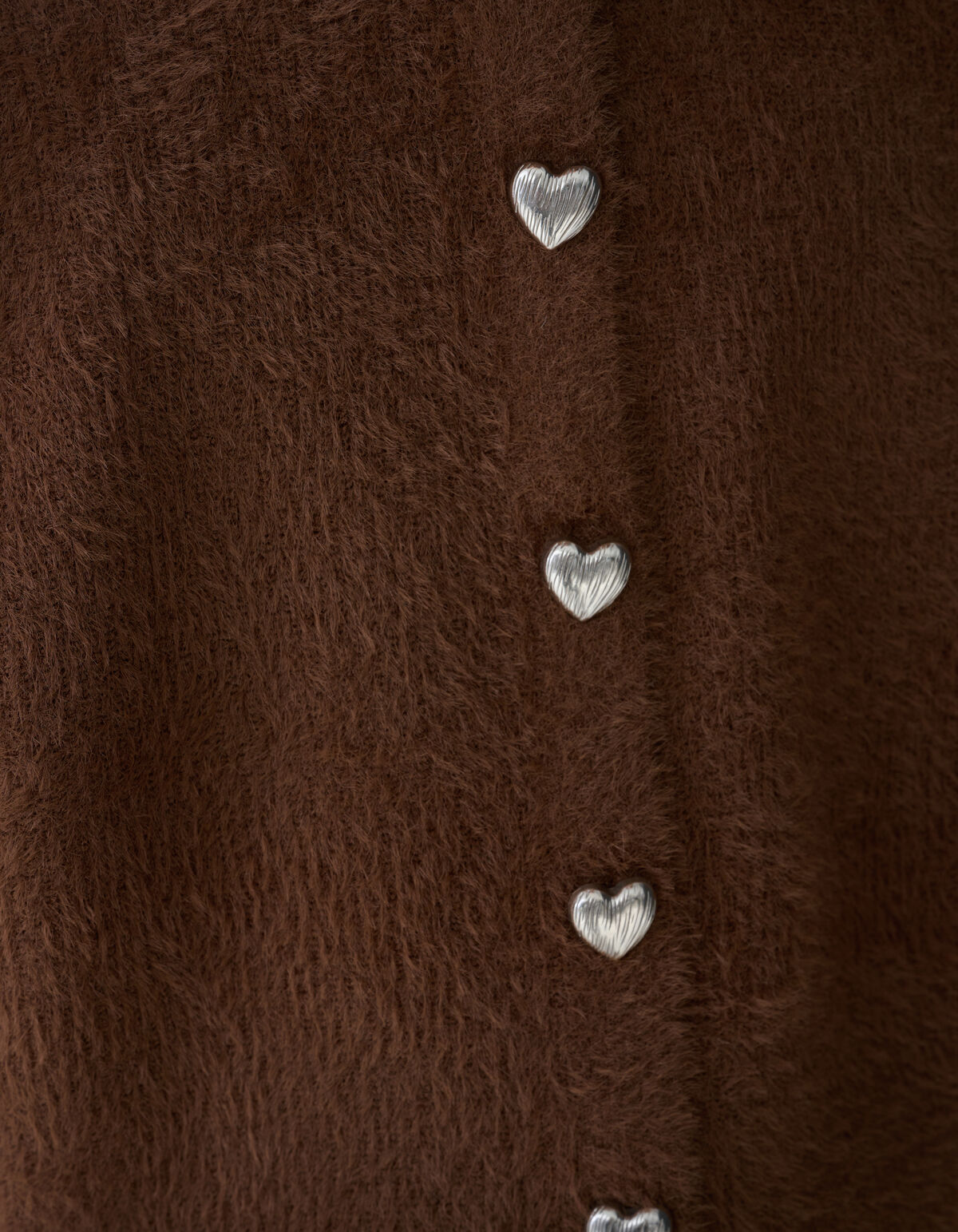 Fluffy Button Vest Bruin SHOEBY GIRLS