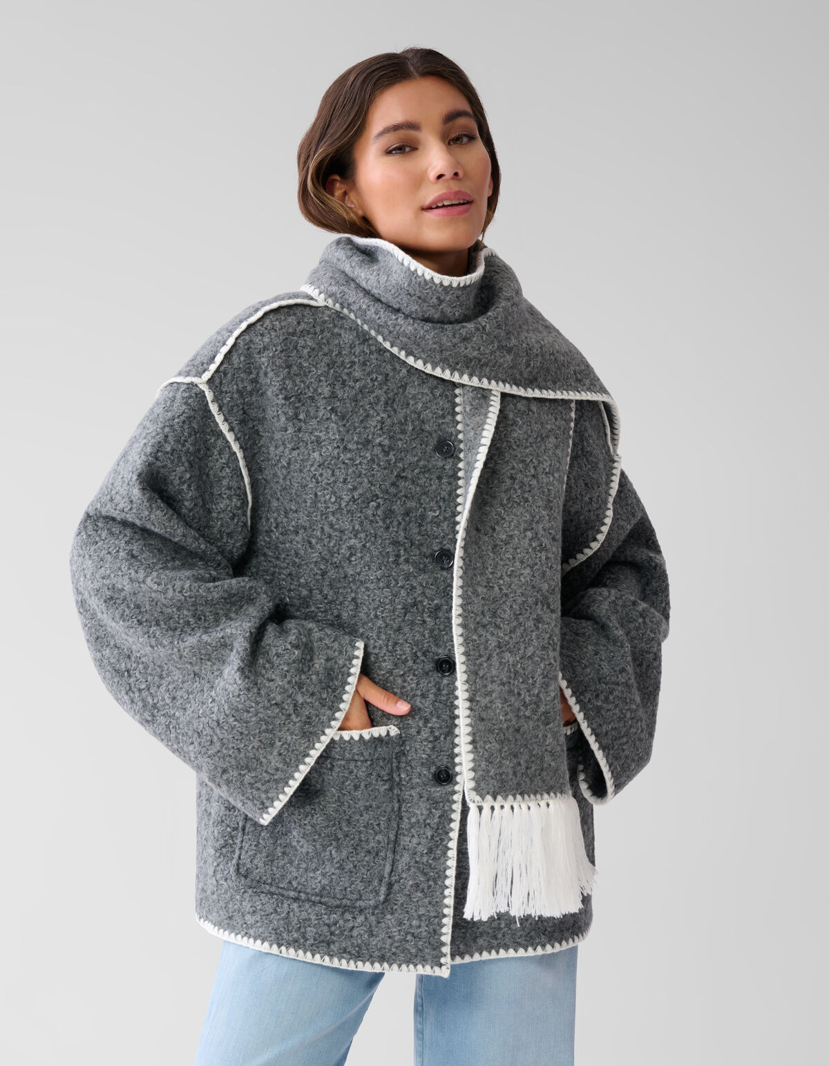 Sjaal Jas Grijs SHOEBY WOMEN