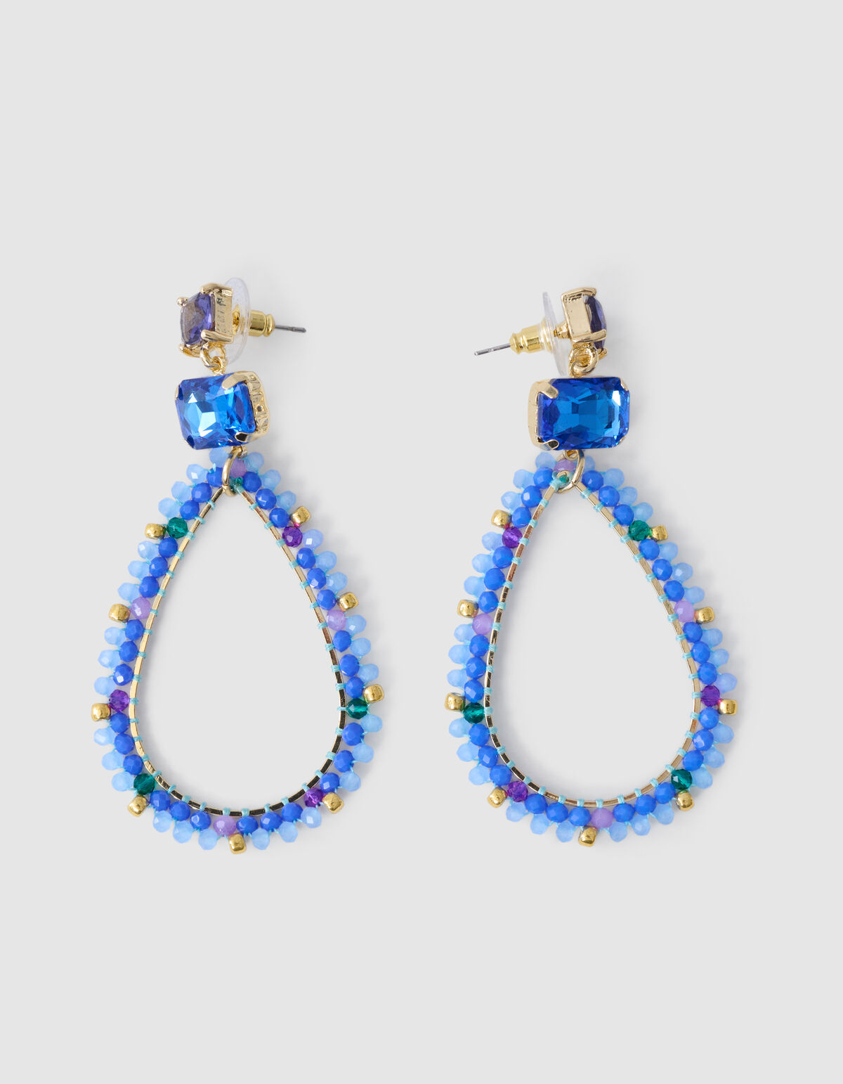 Statement Oval Oorbellen Blauw SHOEBY ACCESSOIRES