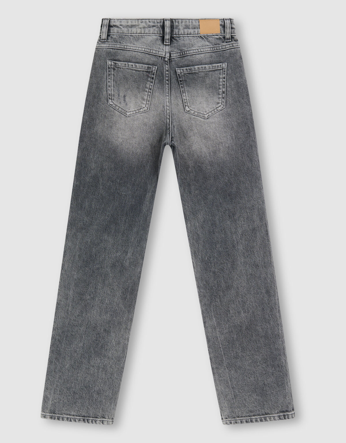 Destroyed Straight Fit Jeans Donkergrijs SHOEBY GIRLS