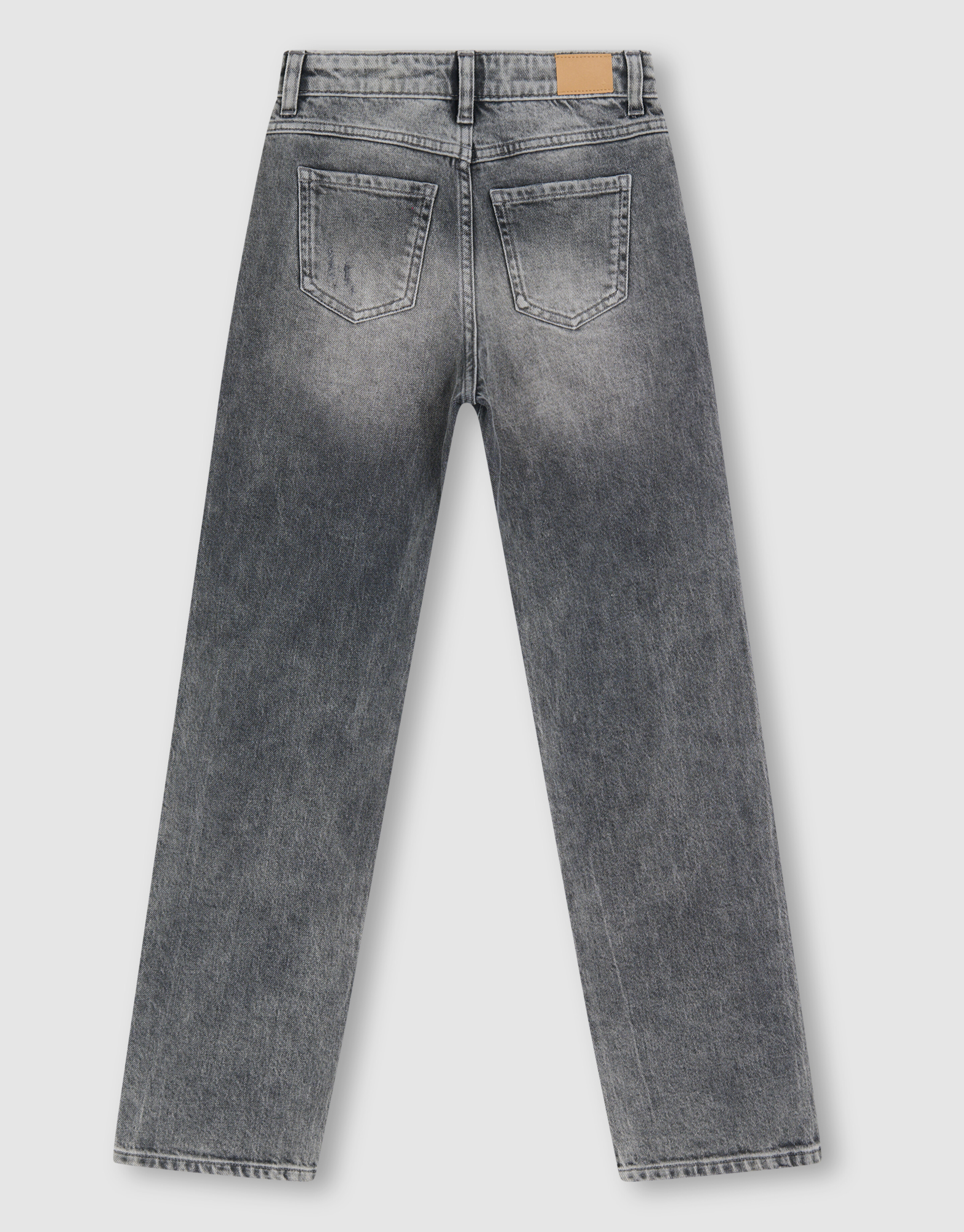 Destroyed Straight Fit Jeans Donkergrijs SHOEBY GIRLS