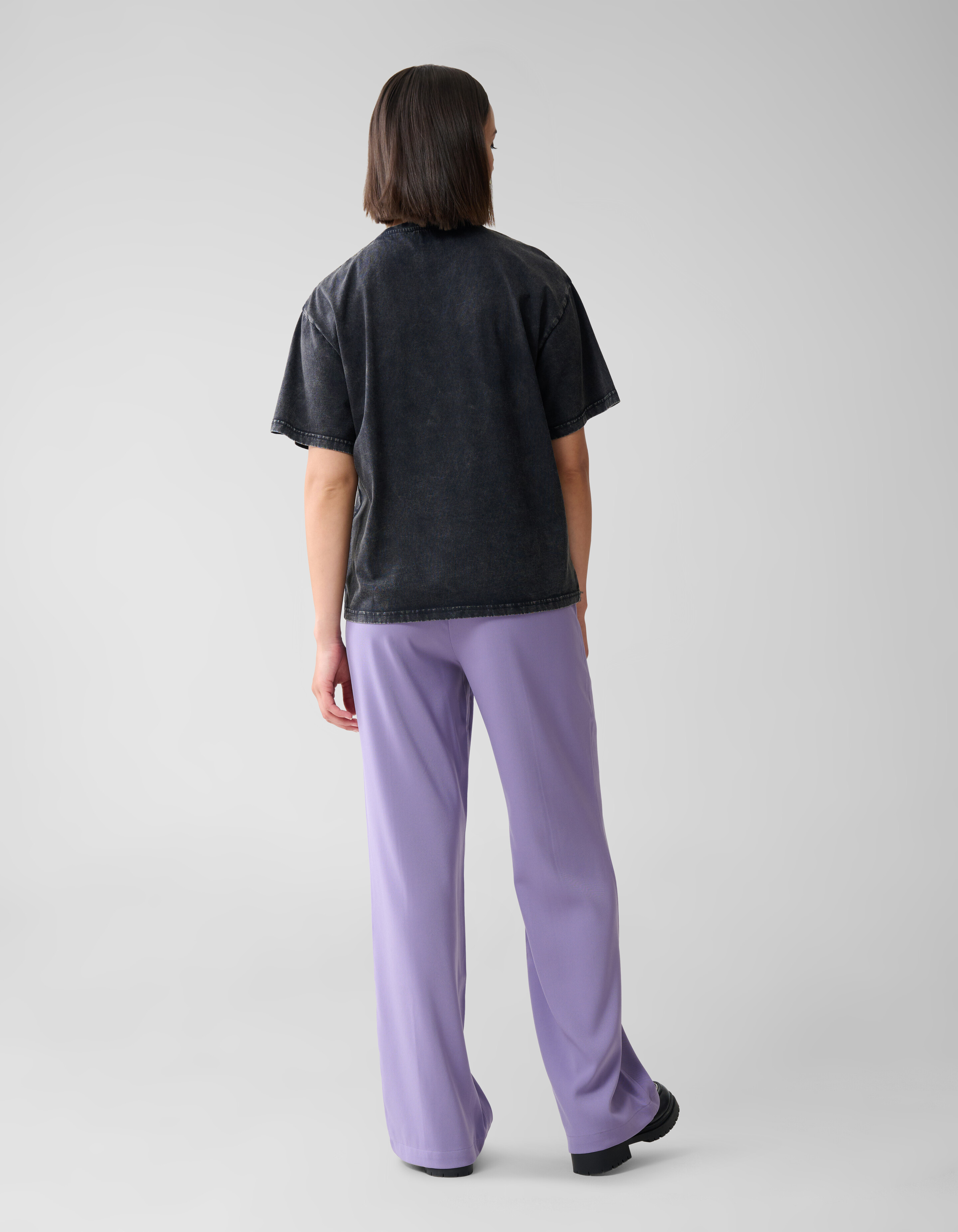 Washed Artwork T-shirt Donkergrijs SHOEBY WOMEN