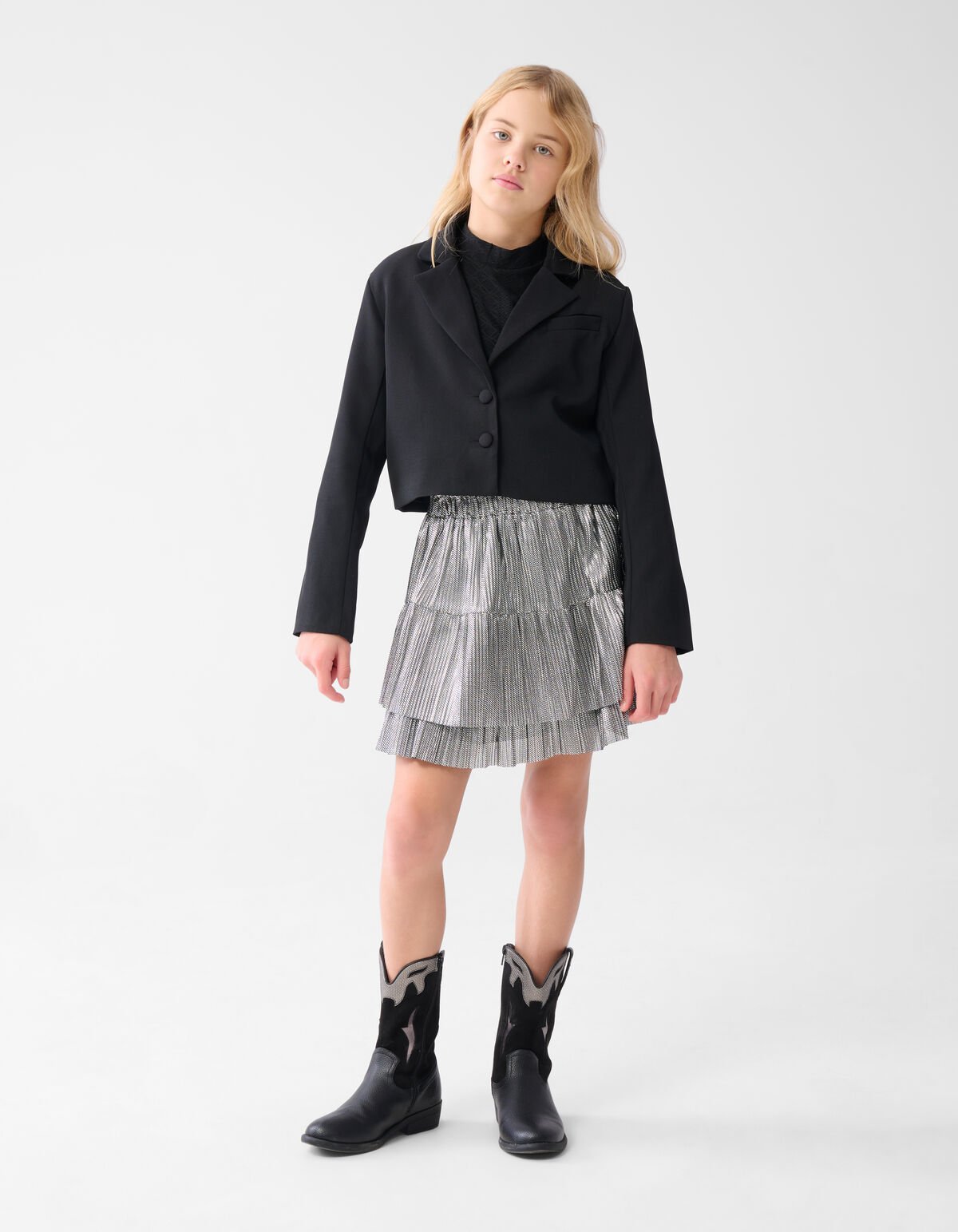 Cropped Blazer Zwart SHOEBY GIRLS