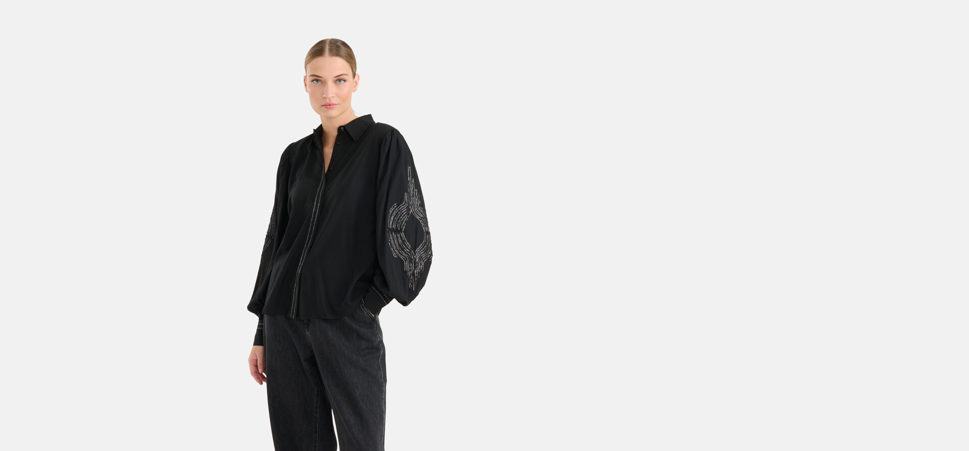 Lurex Tape Blouse Zwart By Mieke SHOEBY WOMEN